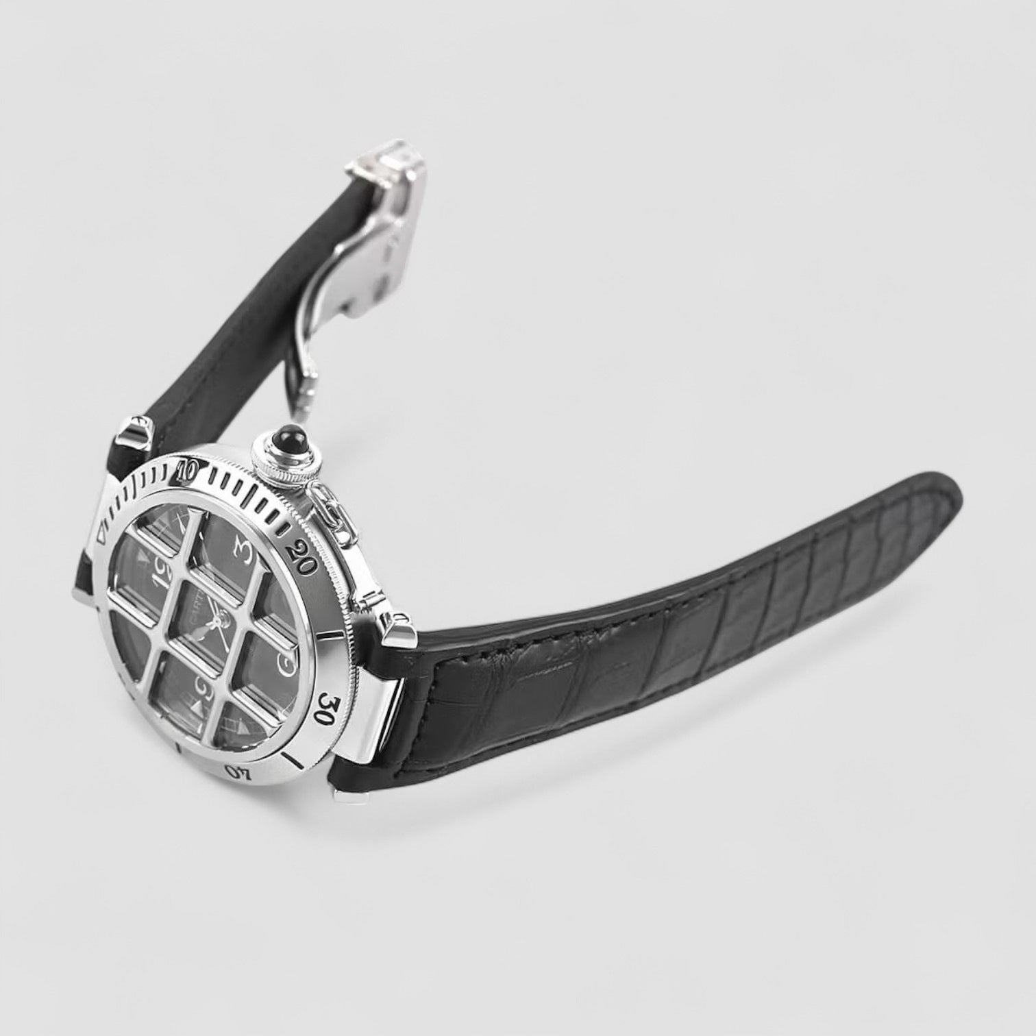 Pashagrit 950 PlatinumBezel black Dial Automatic Men's Watch