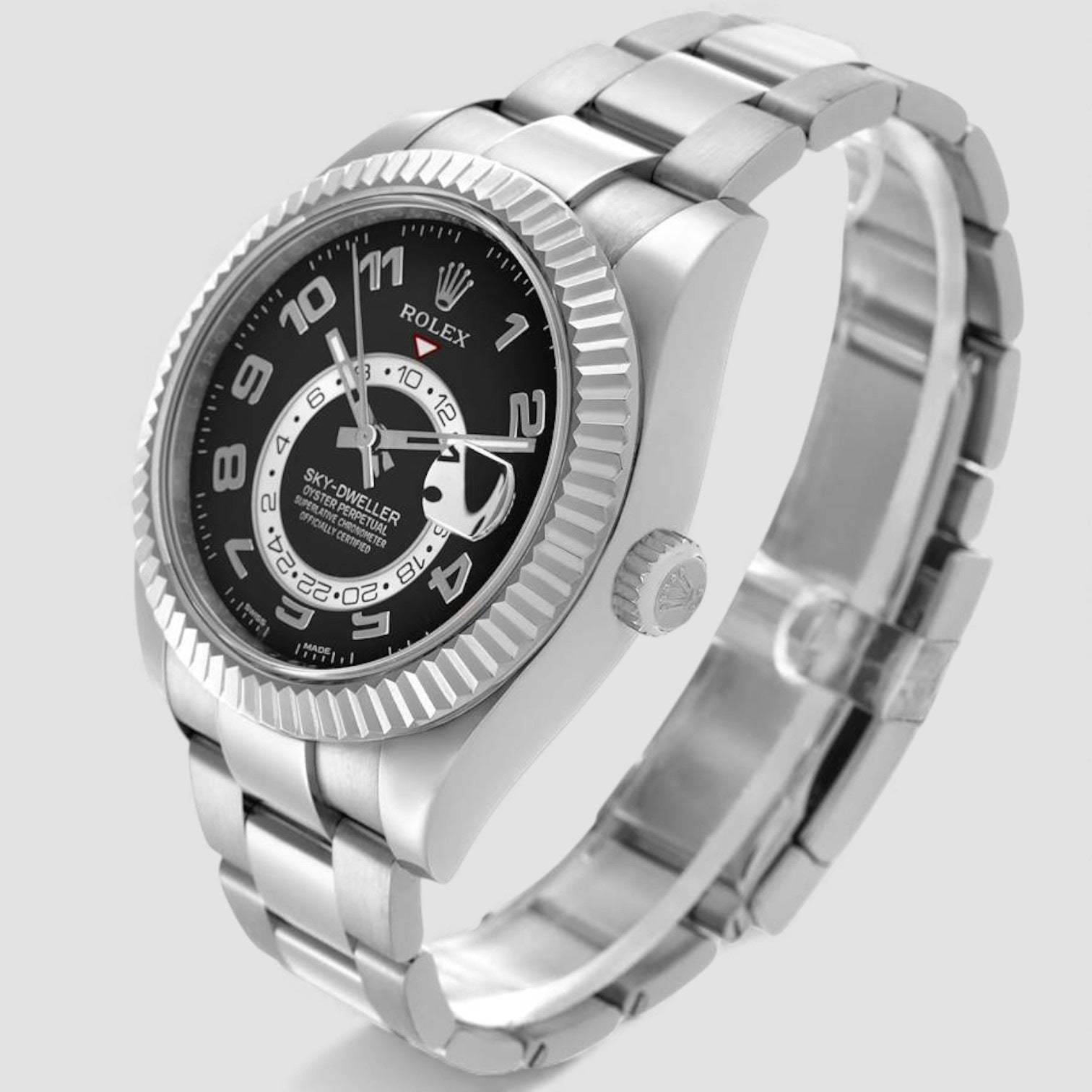 Sky-Dweller 42mm Black Dial Oyster Bracelet Men's Watch