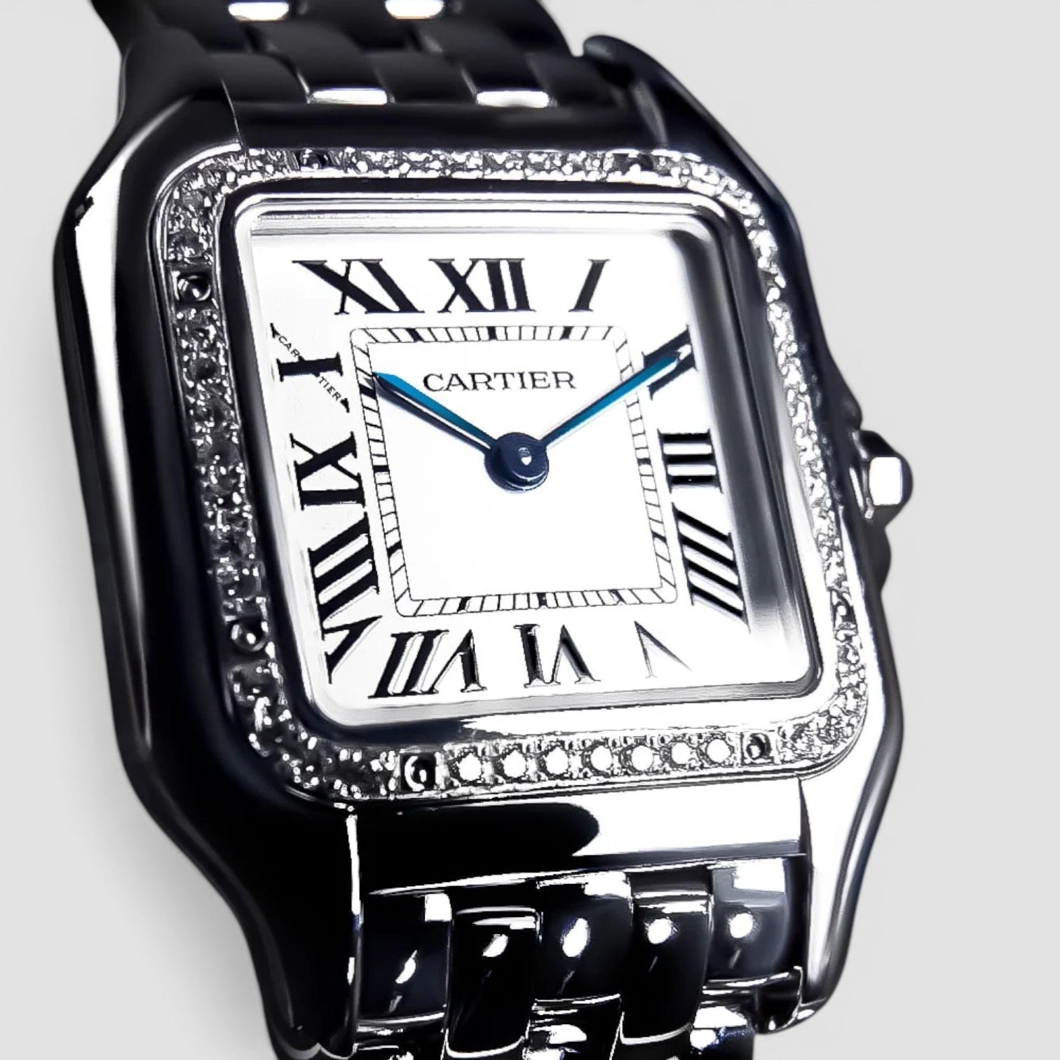 Medium - Steel - Quartz Movement - Custom Diamond-Set