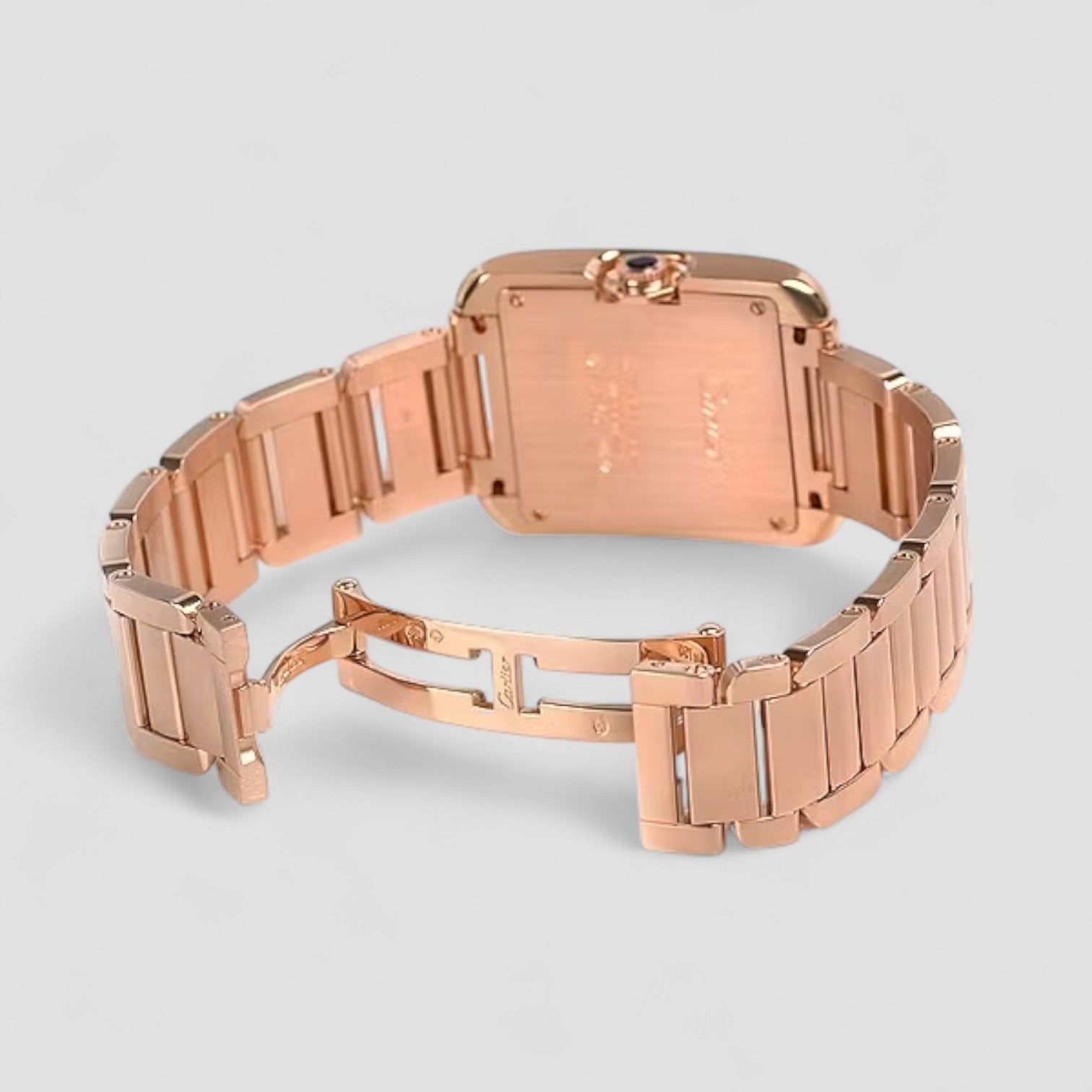 Tank Anglaise Silvered Flinque Dial Ladies Watch
