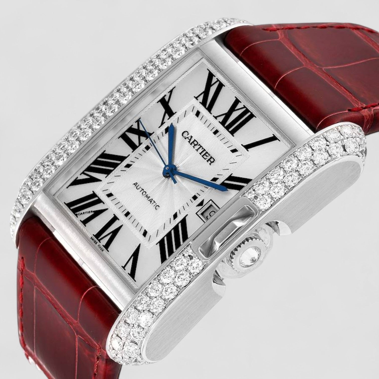 Tank Anglaise XL White Gold Diamond Mens Watch