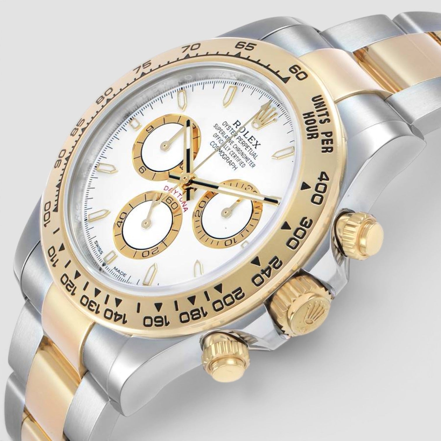 Cosmograph Daytona 40mm Steel & Yellow Gold White Dial