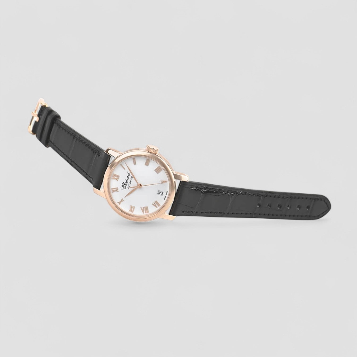 Classic Automatic White Dial Rose Gold Ladies Watch
