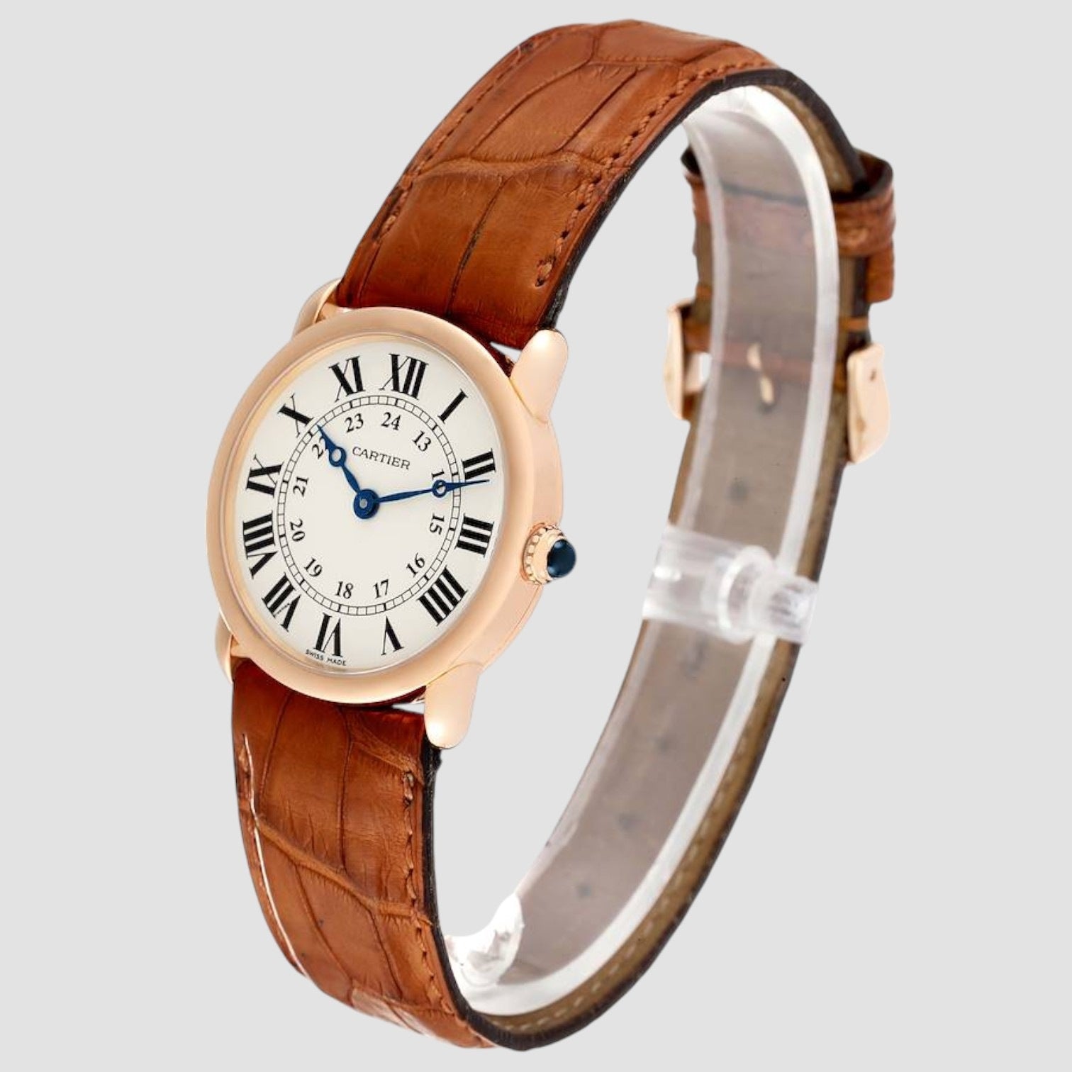 Ronde Louis 18K Rose Gold Silver Dial Ladies Watch