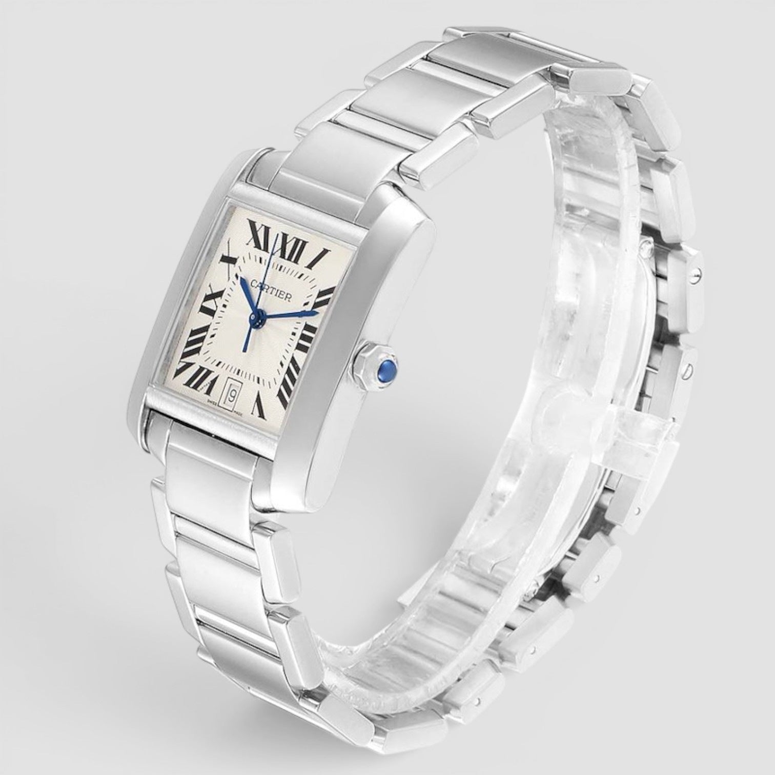 Tank Française Large 18K White Gold Automatic