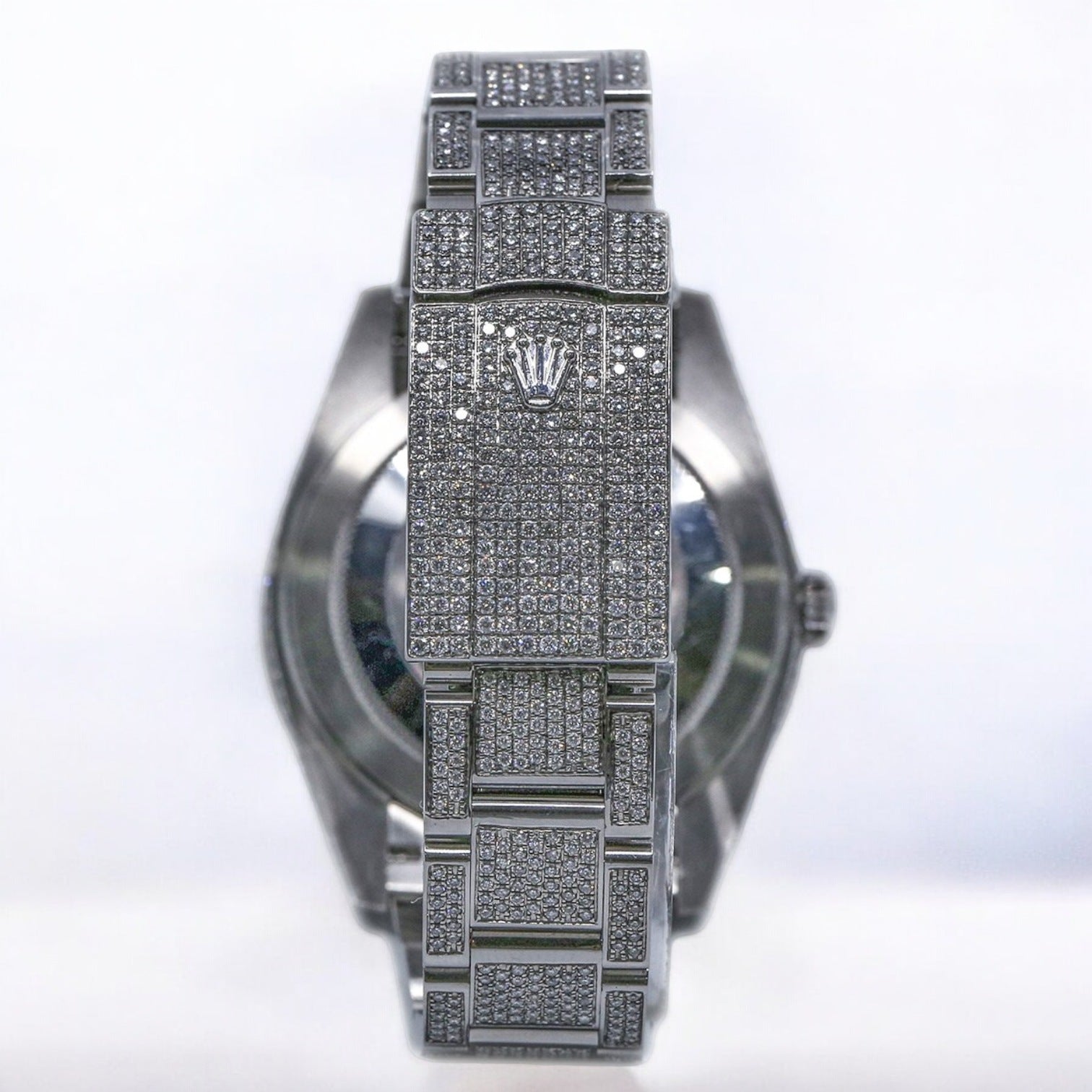 Datejust 41 Iced Out White Stick Dial Oyster Bracelet - Custom