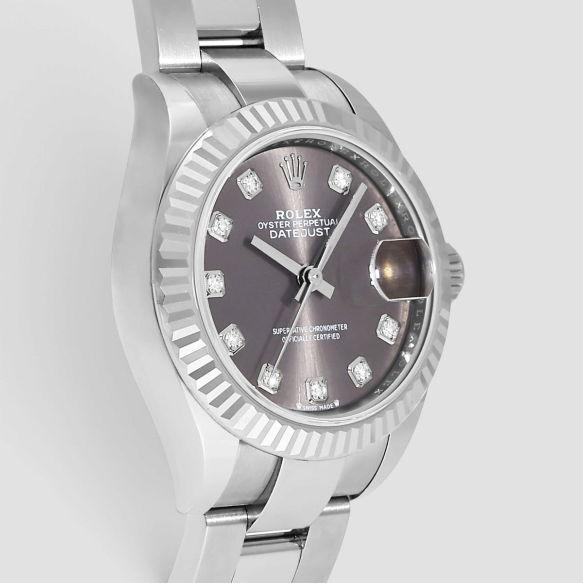 Lady-Datejust 28 Grey Diamond Dial Oyster
