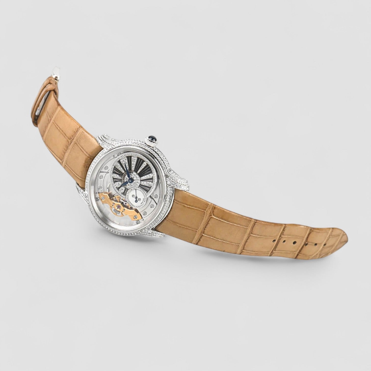 Millenary 39.5MM Skeleton Dial Leather Strap