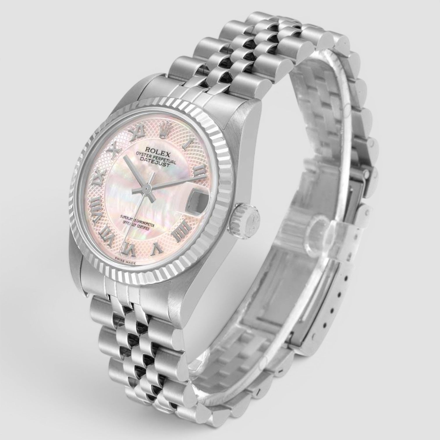 Datejust Midsize Steel White Gold MOP Dial Ladies Watch