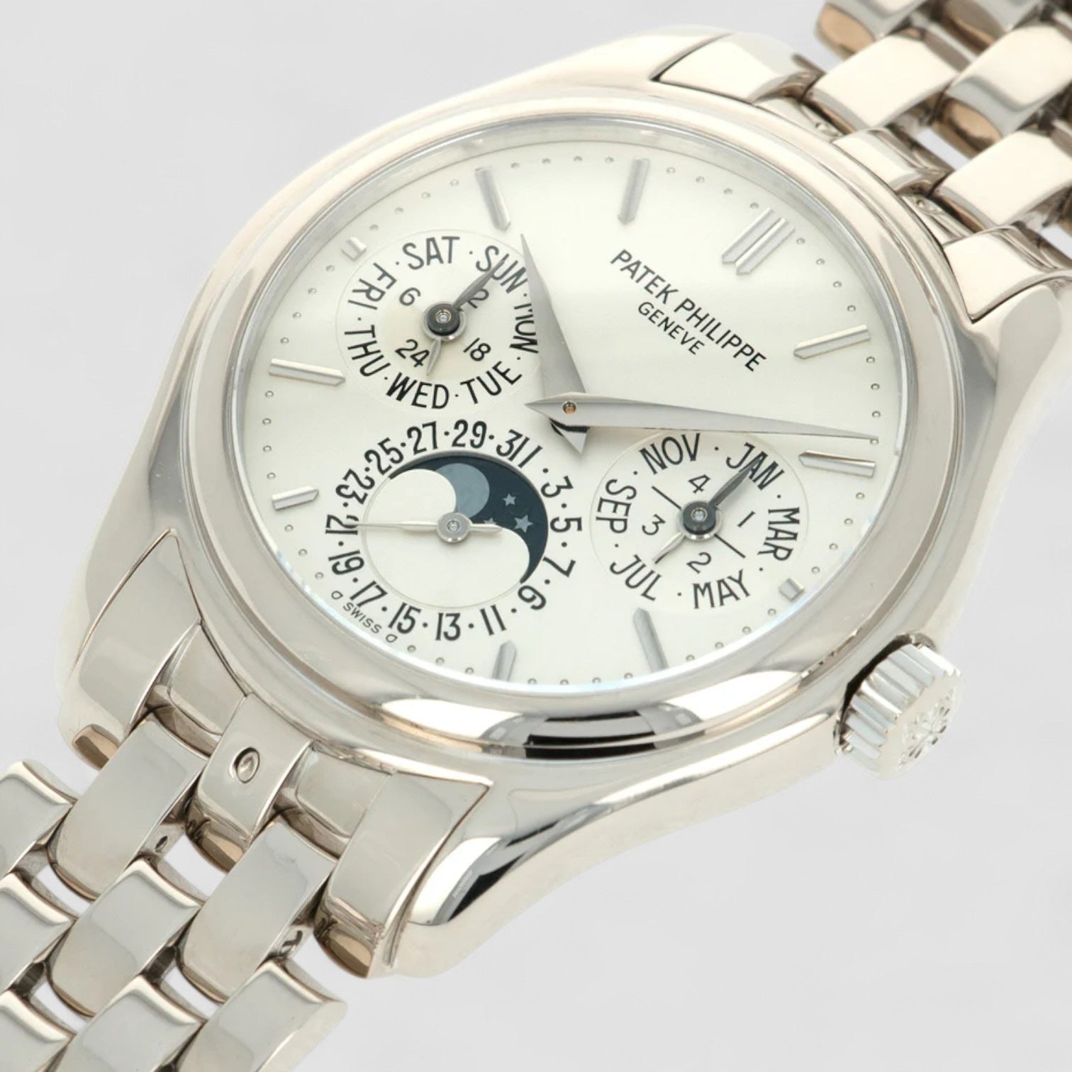 Perpetual Calendar 18K White Gold Bracelet
