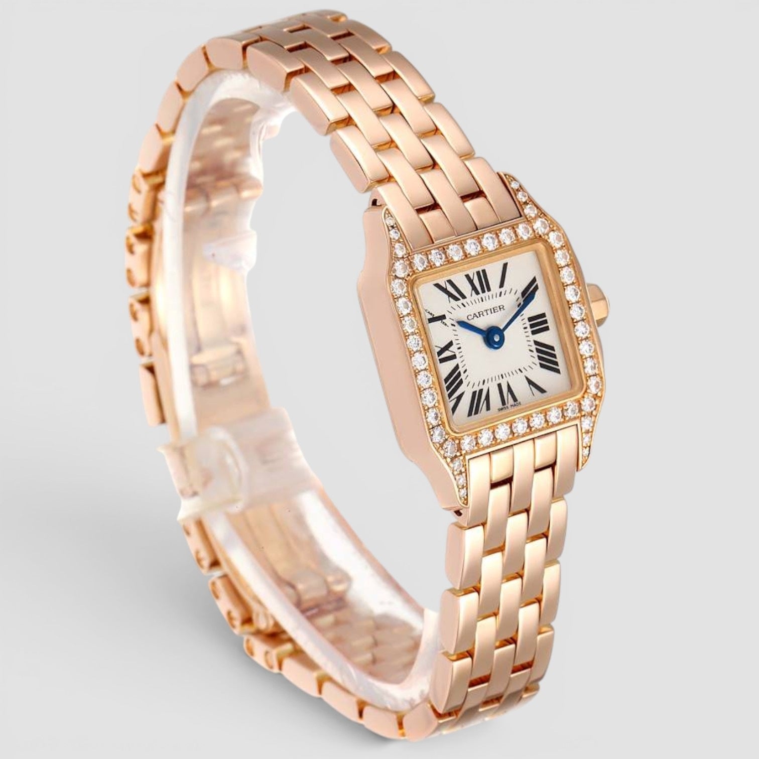 Santos Demoiselle Mini 18K Rose Gold Diamond-Set