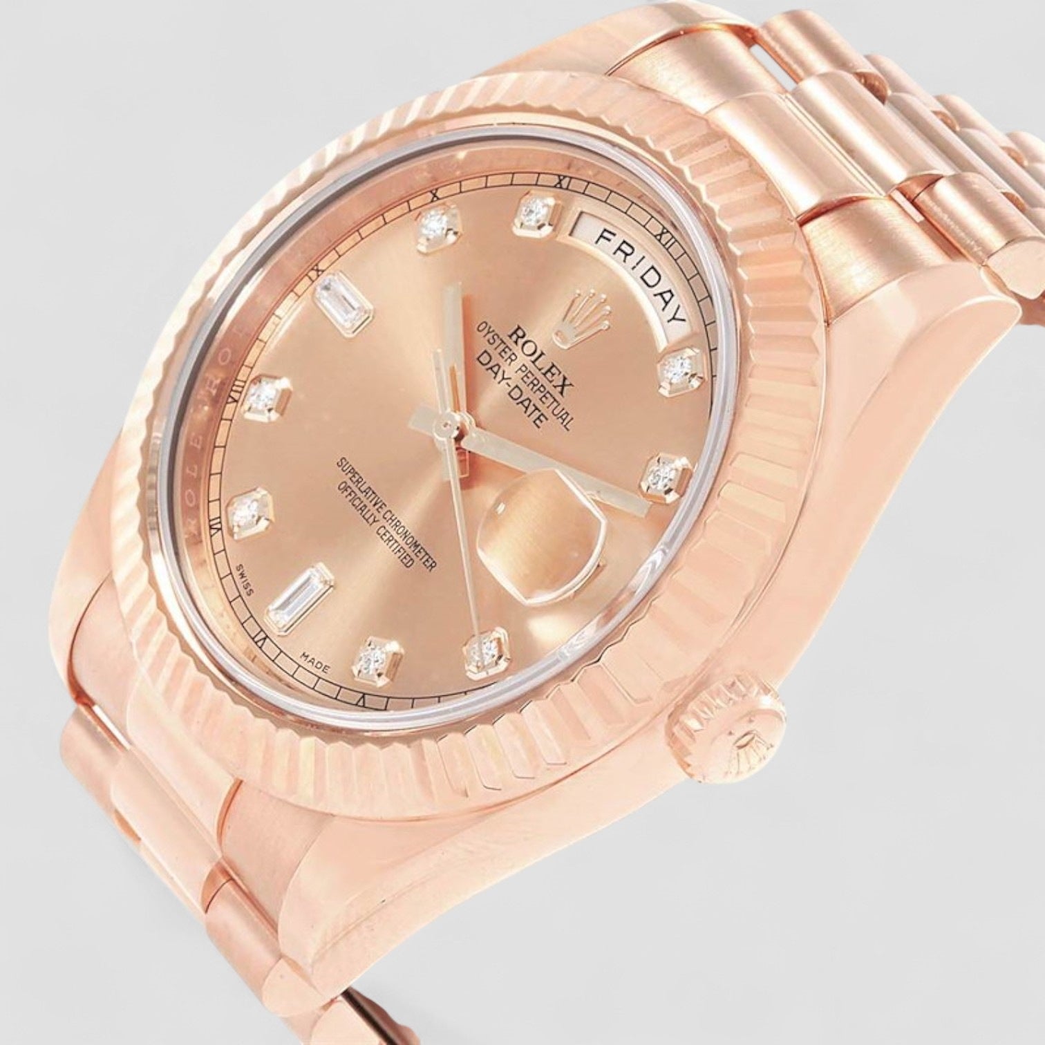 Day-Date II 41 President EveRose Gold Diamond Mens Watch