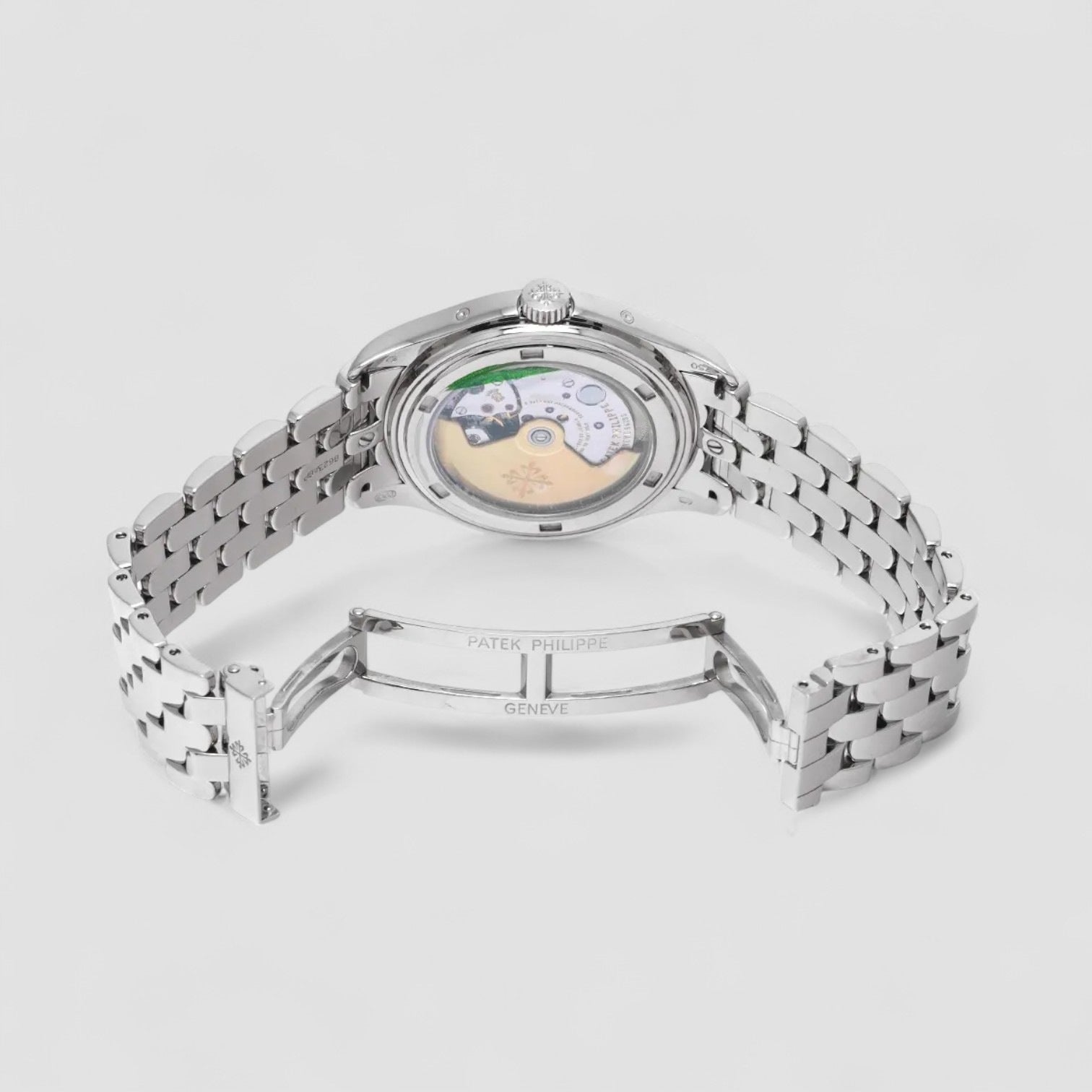 Annual Calendar 18k White Gold Porcelain Dial Bracelet Description