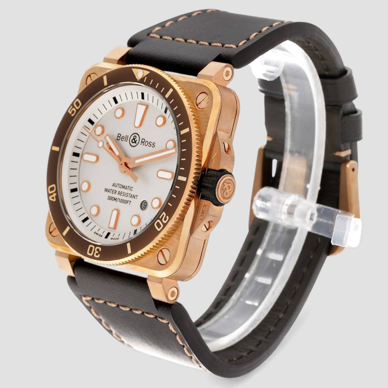 Diver Silver Dial Automatic Bronze Mens Watch