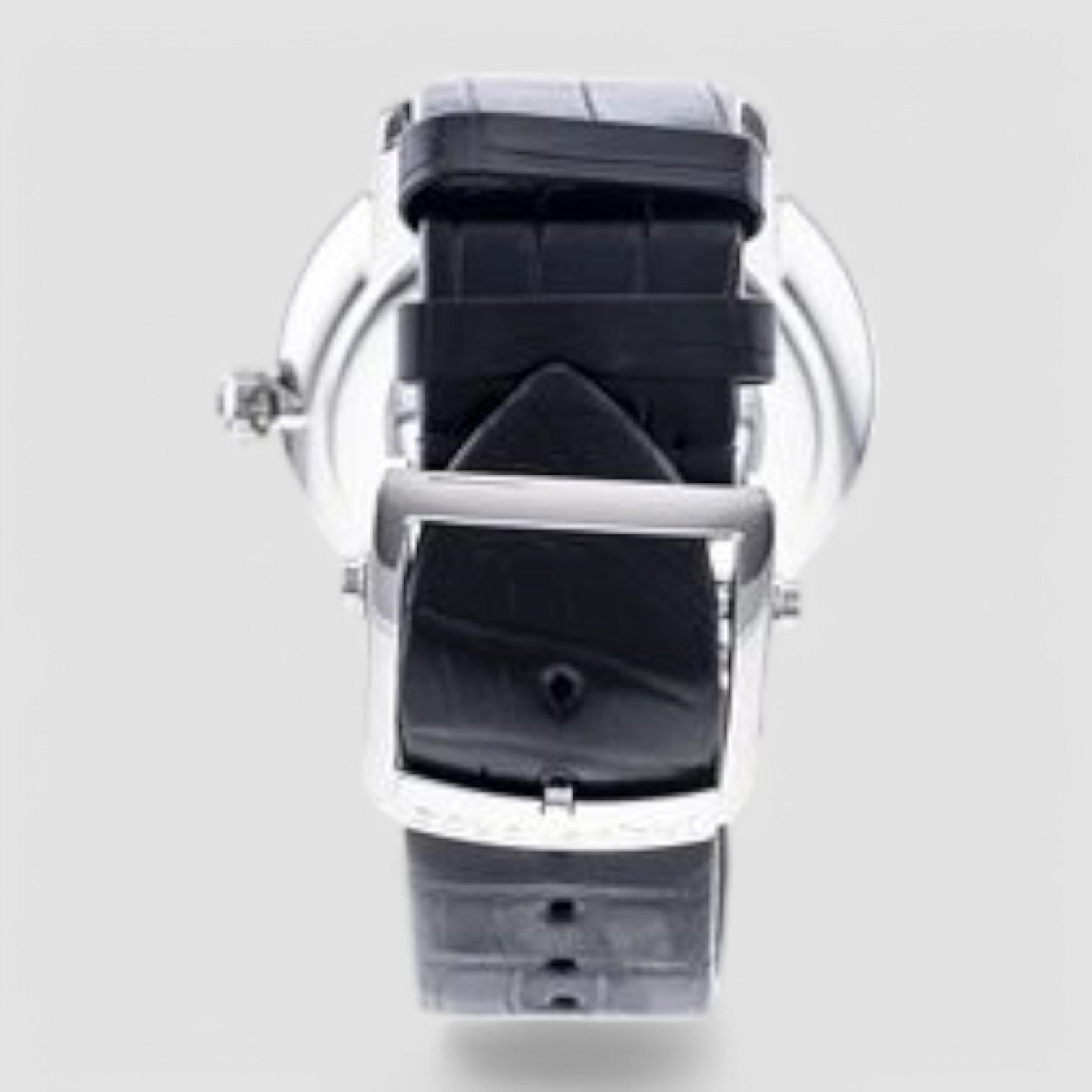 Grande Seconde Quantieme Automatic Gray Matte Dial Black Leather Men's Watch