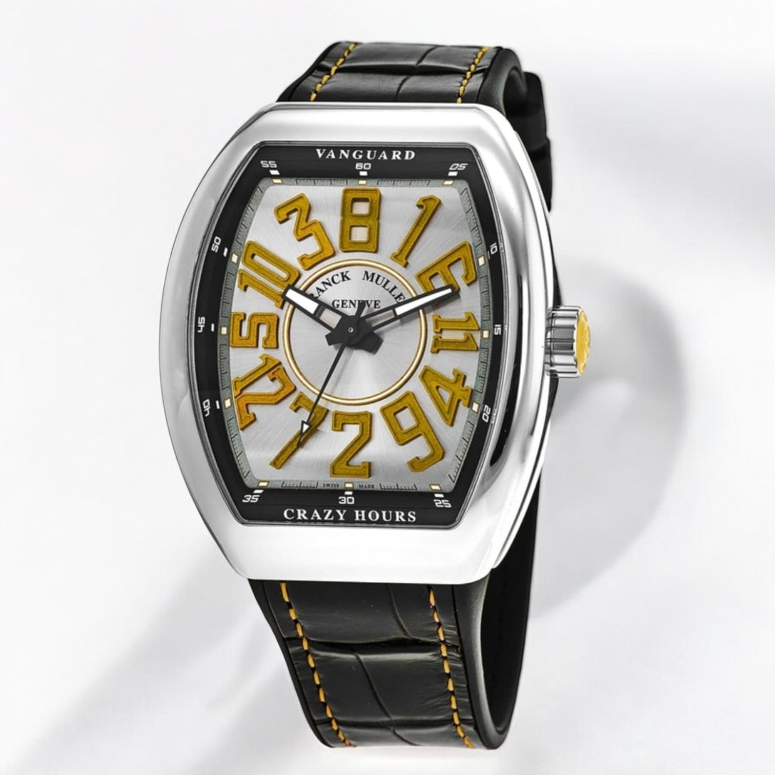 Vanguard Crazy Hours Silver Yellow Dial
