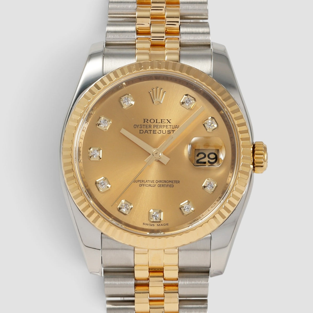 Datejust 36 Champagne Diamond Dial Jubilee