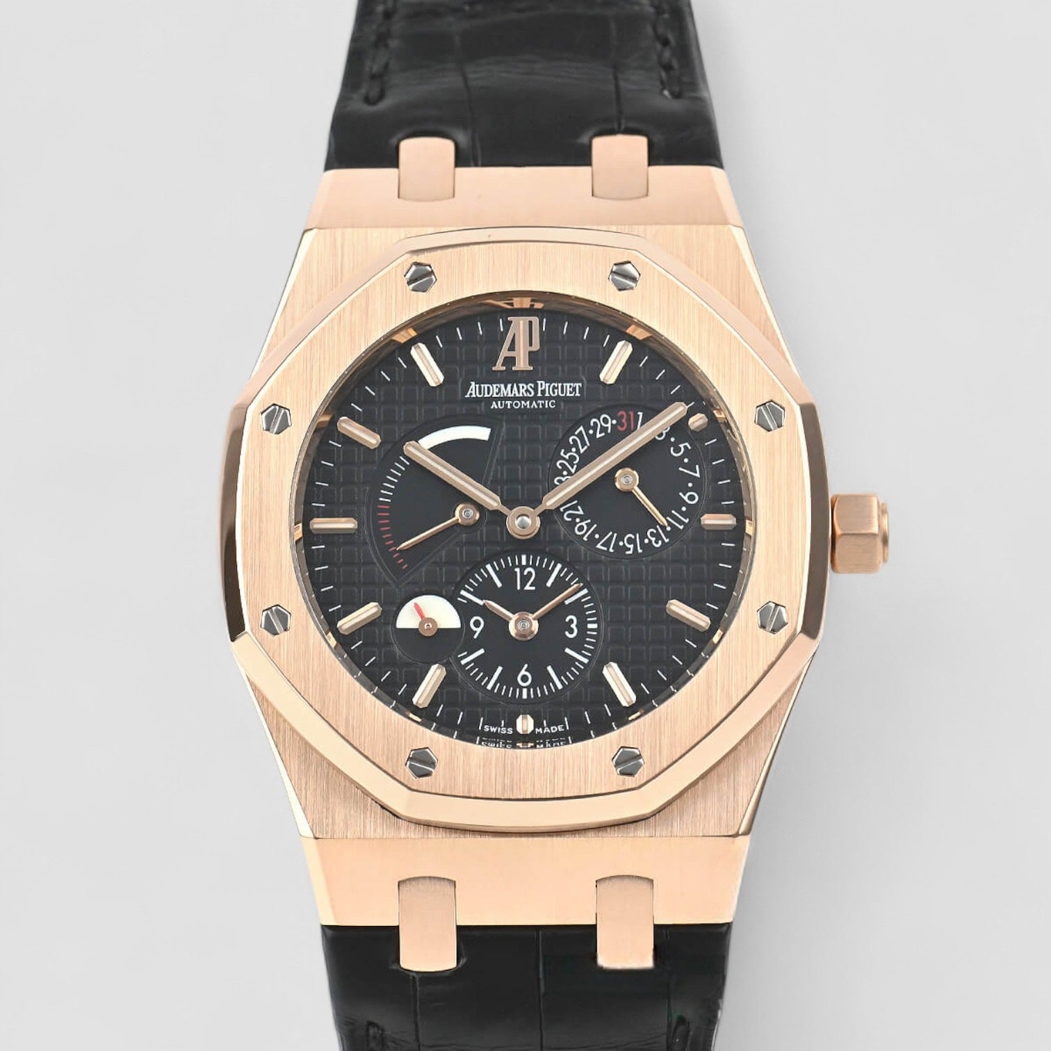 Audemars Piguet Royal Oak Dual Time 18K Rose Gold / Black Dial