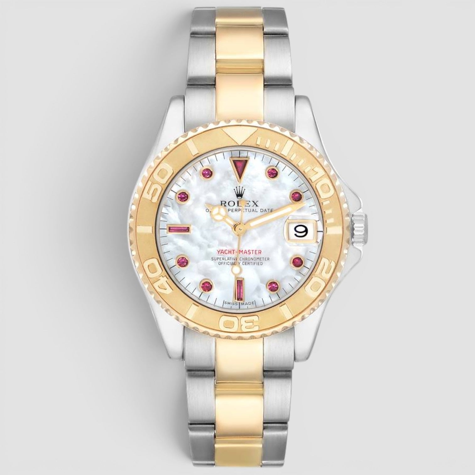 Yacht-Master 35mm Steel & Yellow Gold Mother-of-Pearl Ruby Dial
