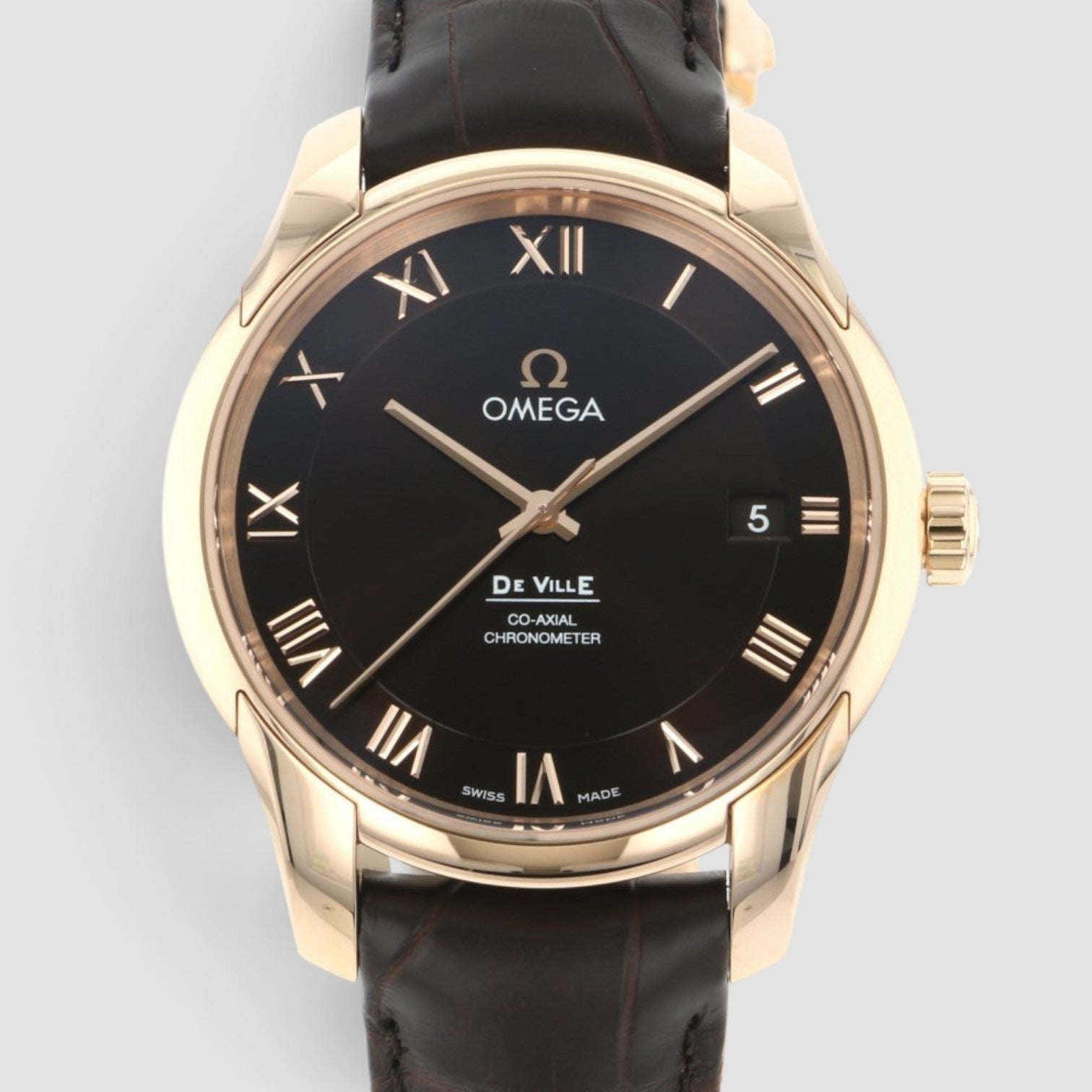 De Ville Co-Axial 41mm Rose Gold Brown Dial