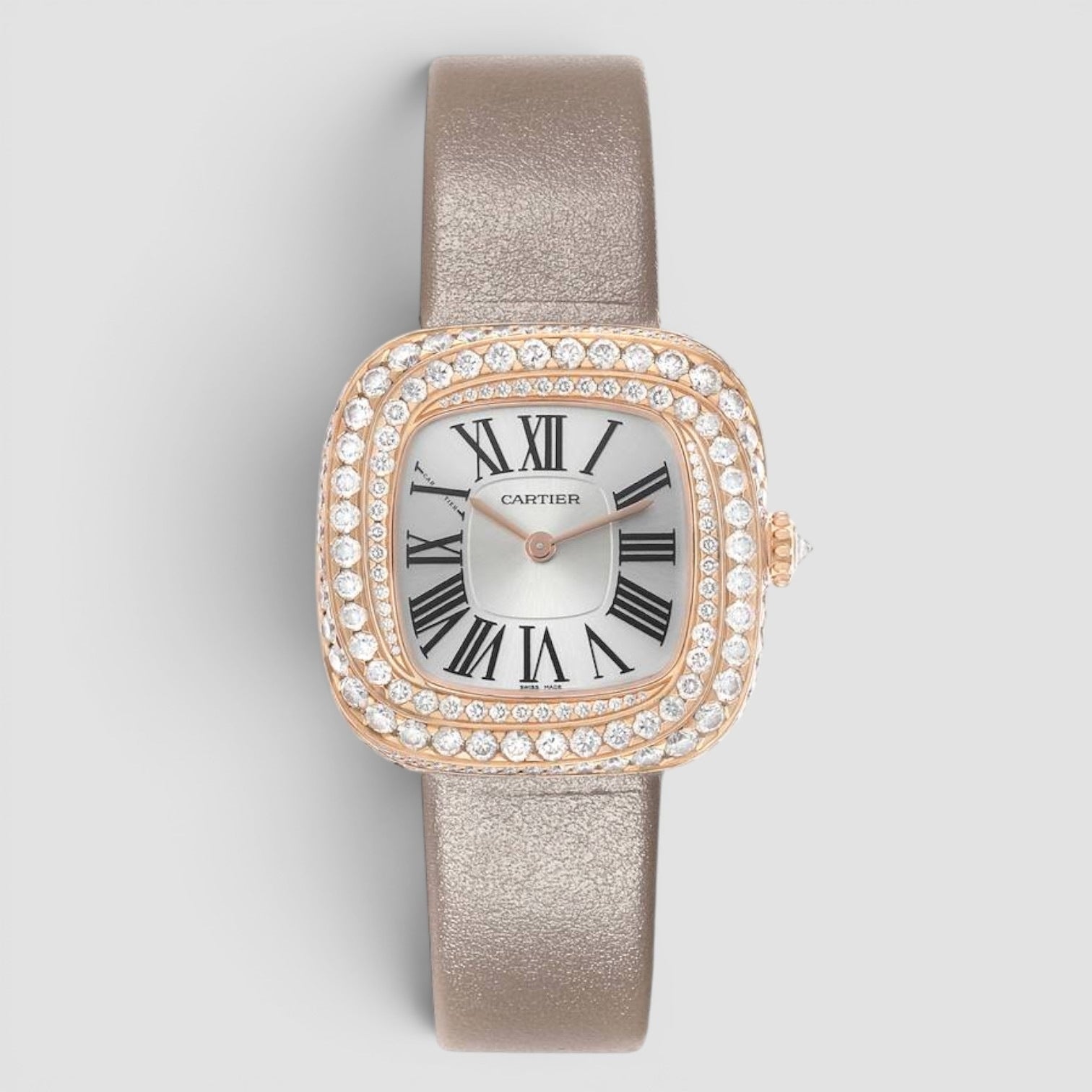 Coussin Rose Gold Diamond Ladies Watch