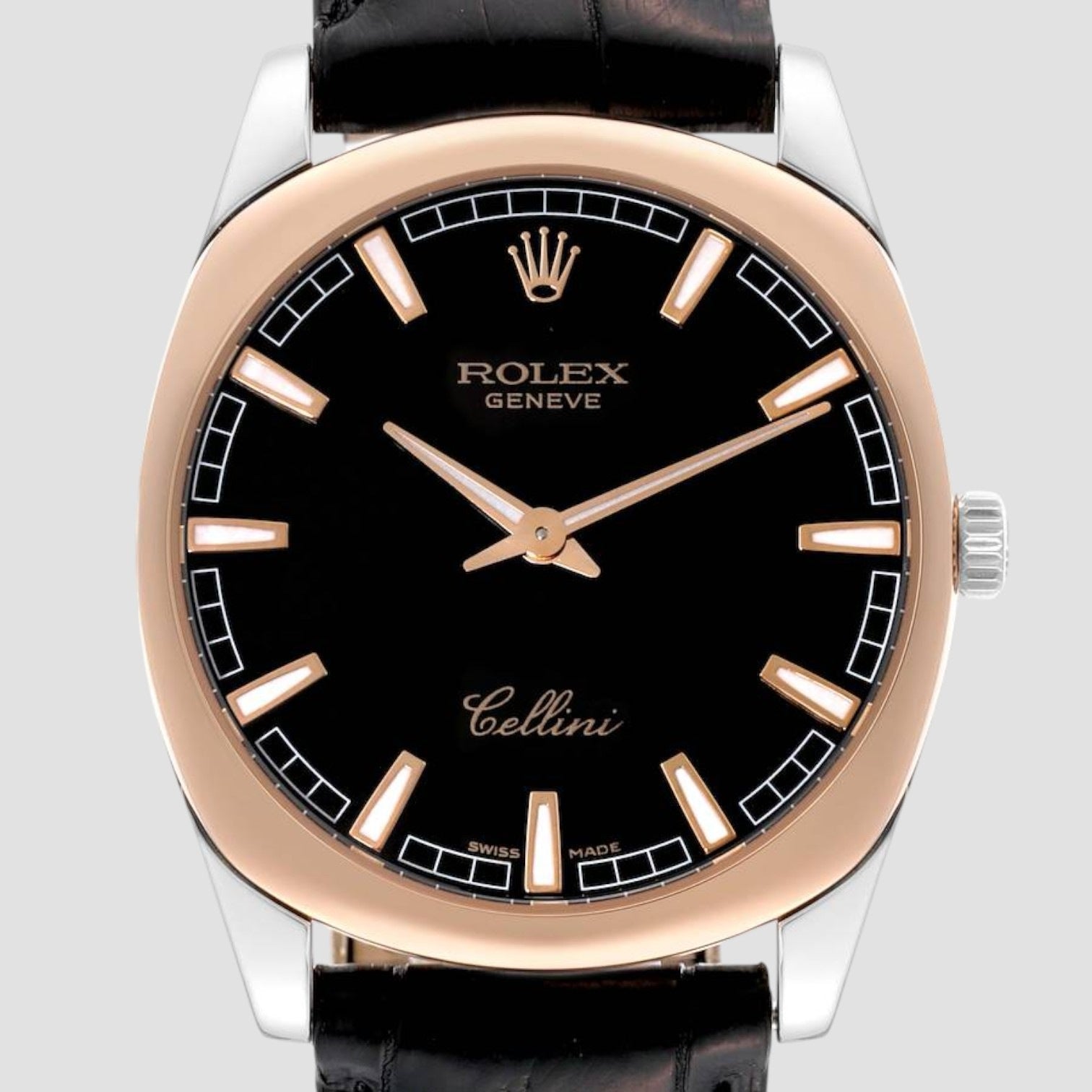 Cellini Danaos Rose Gold Black Dial Mens Watch
