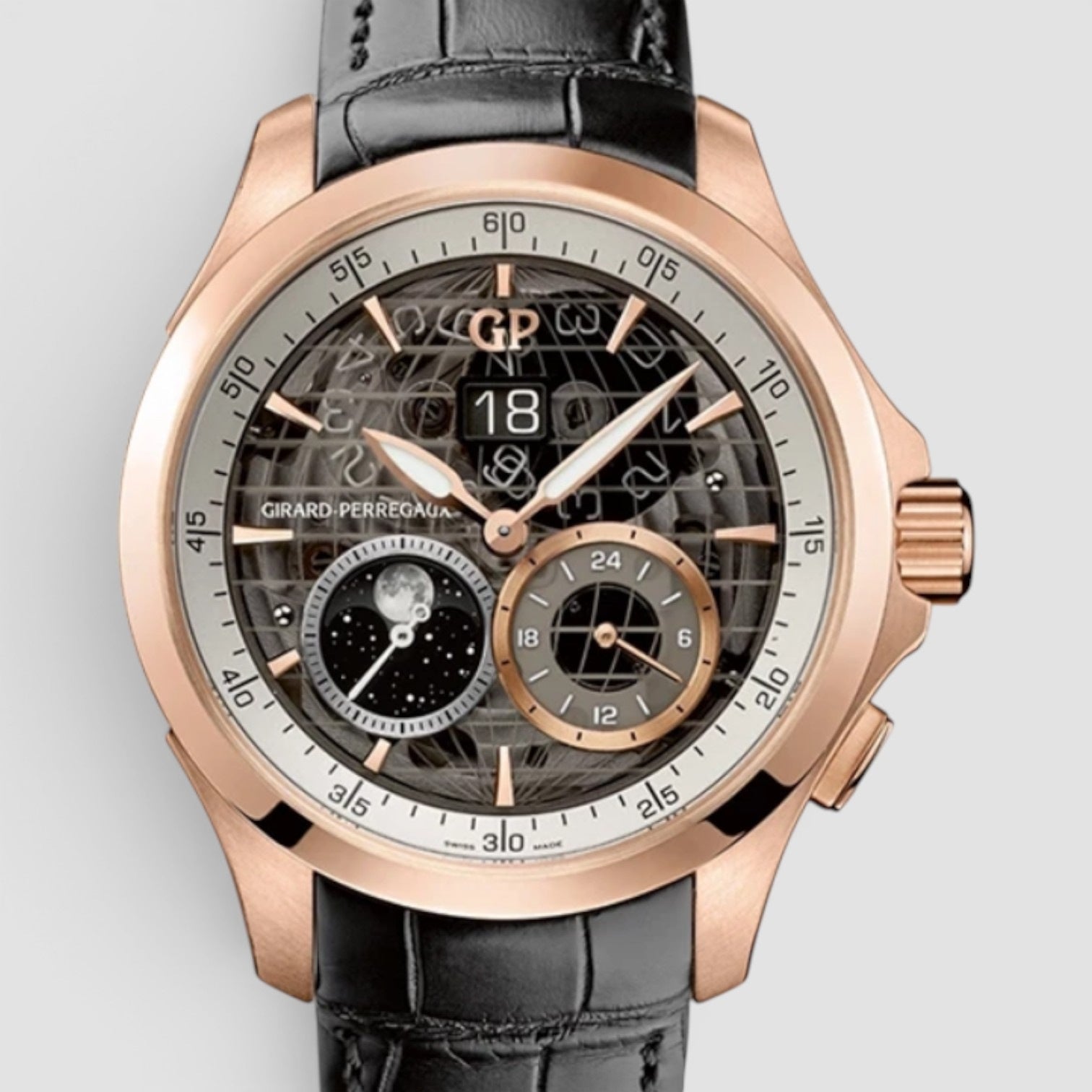 Traveller Large Date Moon Phase GMT 44mm 18K Rose Gold