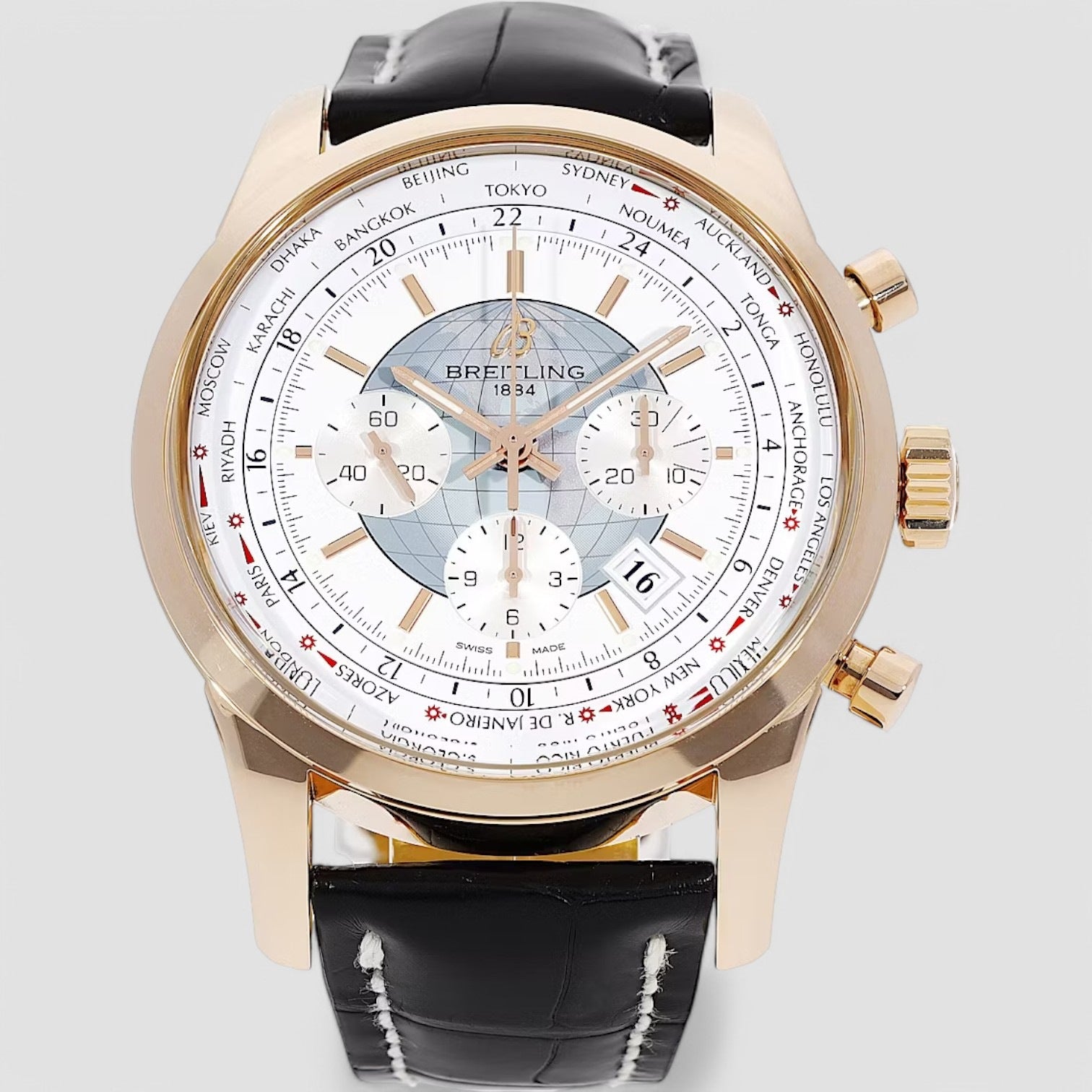 TransOcean Chronograph Unitime 18K Rose Gold
