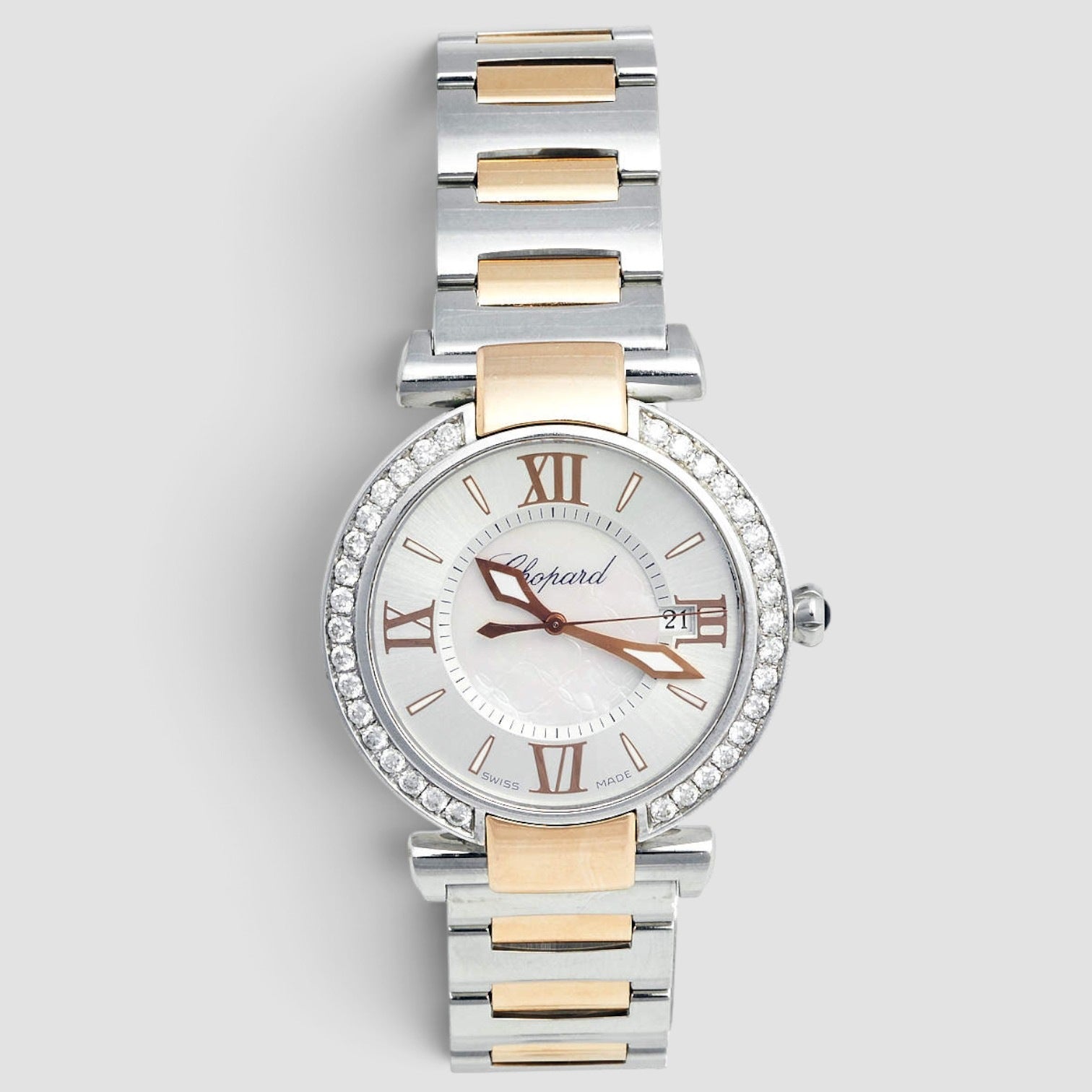 Imperiale 36mm Gold & Steel Diamond Mother-of-Pearl Dial