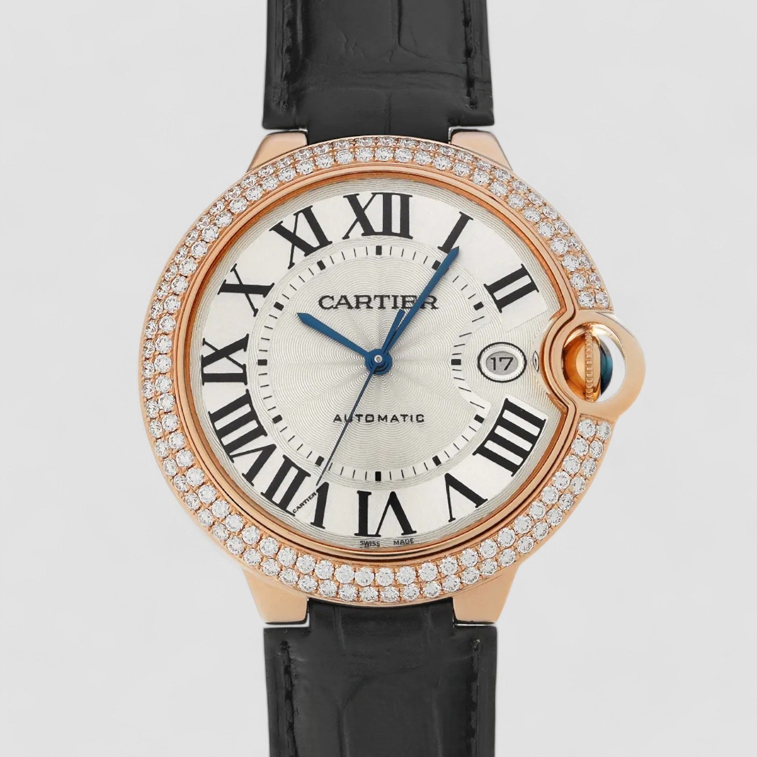 Ballon Bleu Silver Dial 18kt Rose Gold Diamond Bezel