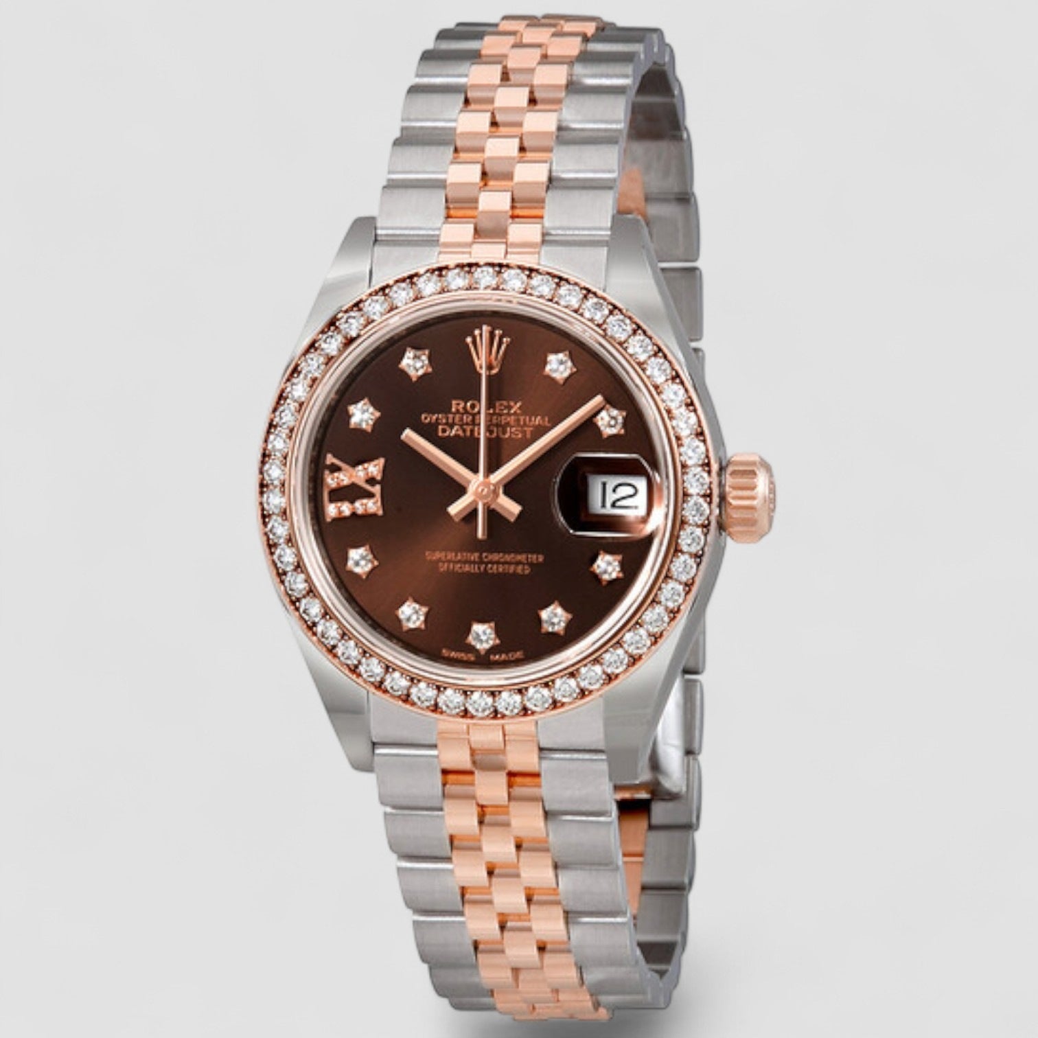Lady Datejust Chocolate Brown Diamond Dial Automatic Watch