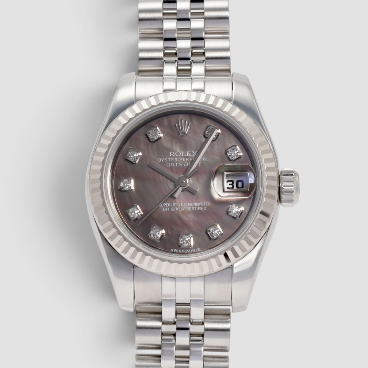 Lady-Datejust 26 Dark Mother-of-Pearl Diamond Dial Jubilee