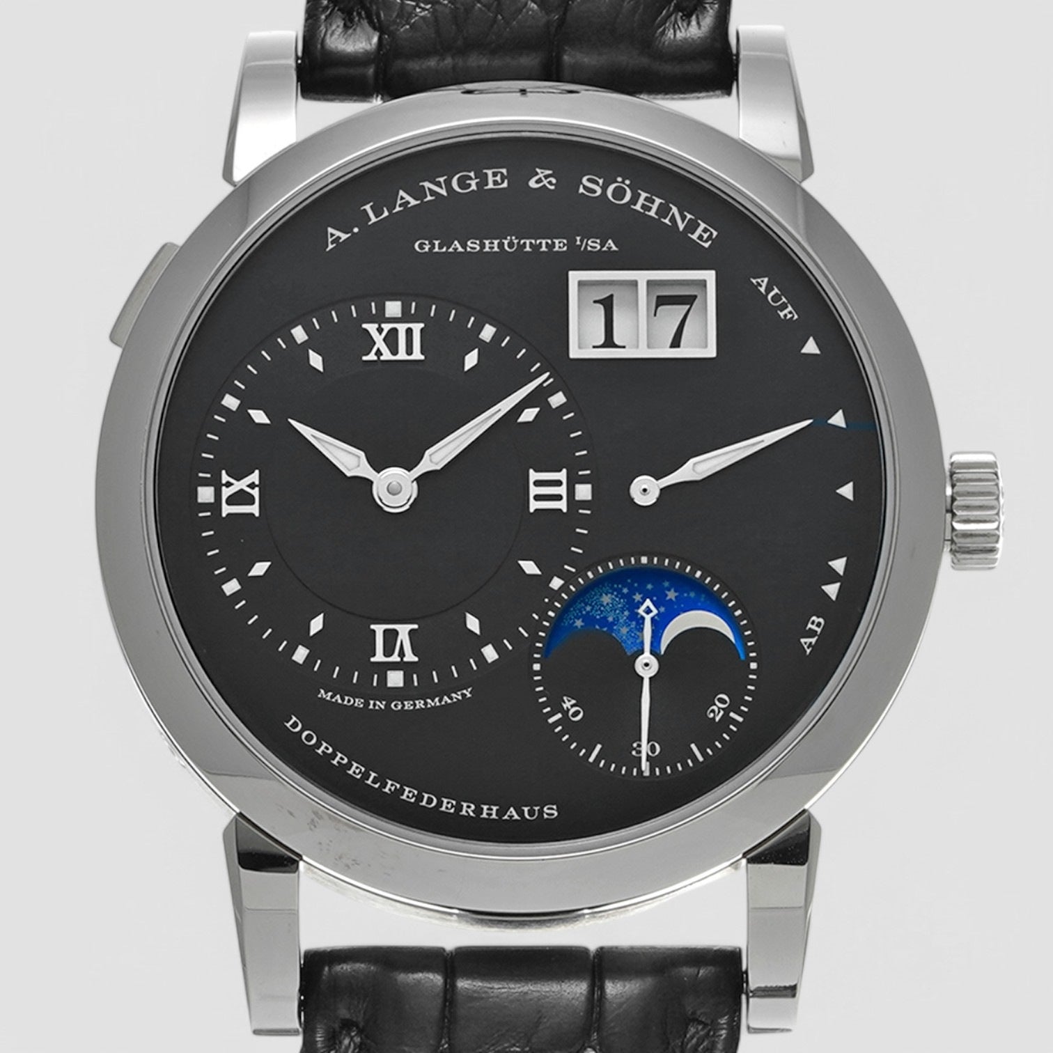 Lange 1 Moon 18K White Gold Black Dial