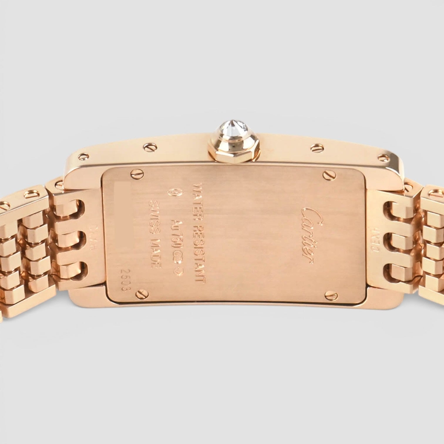 Tank Américaine Small 18K Rose Gold Diamond Bezel