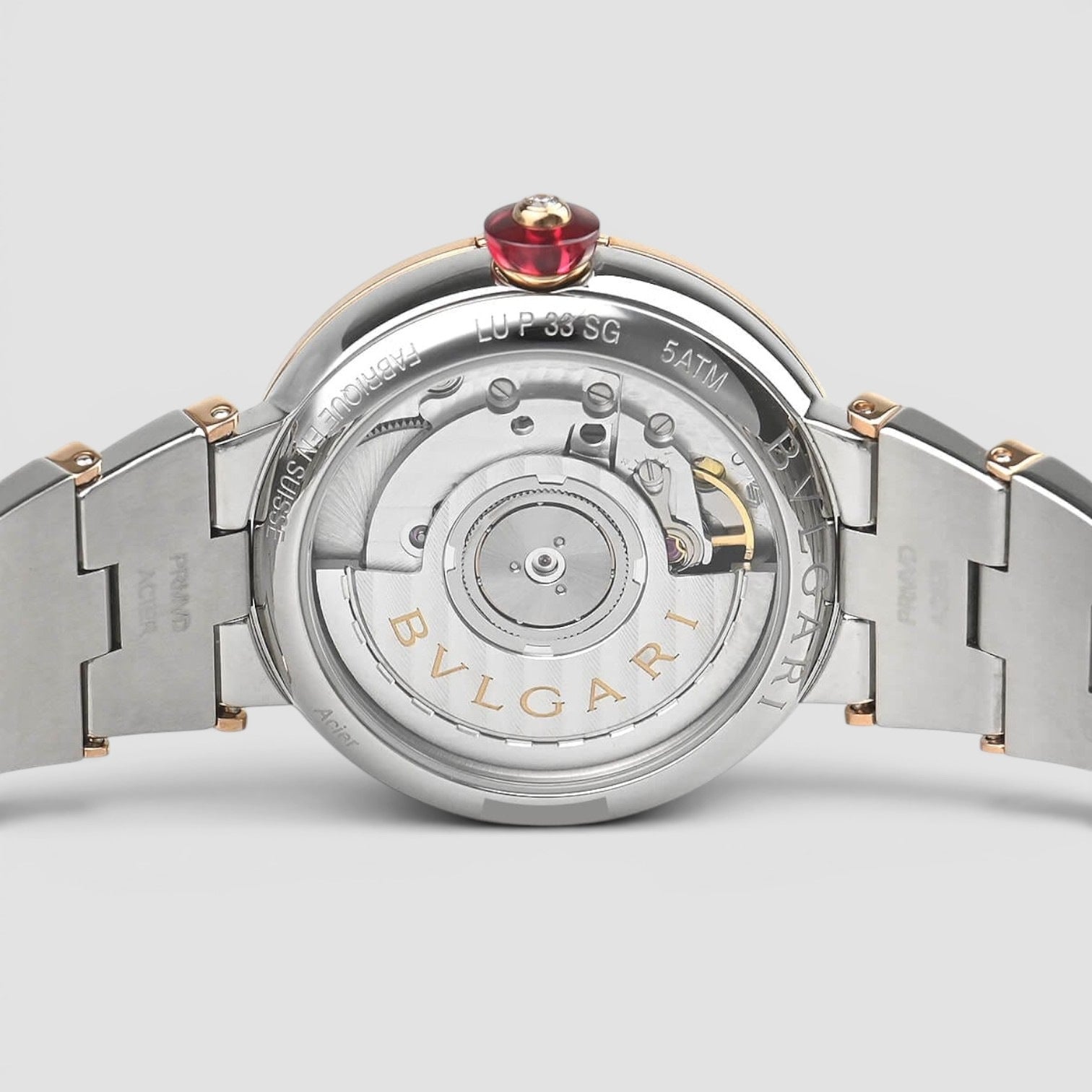 Lucea 33mm Rose Gold & Stainless Steel Diamond Mother of Pearl Dial