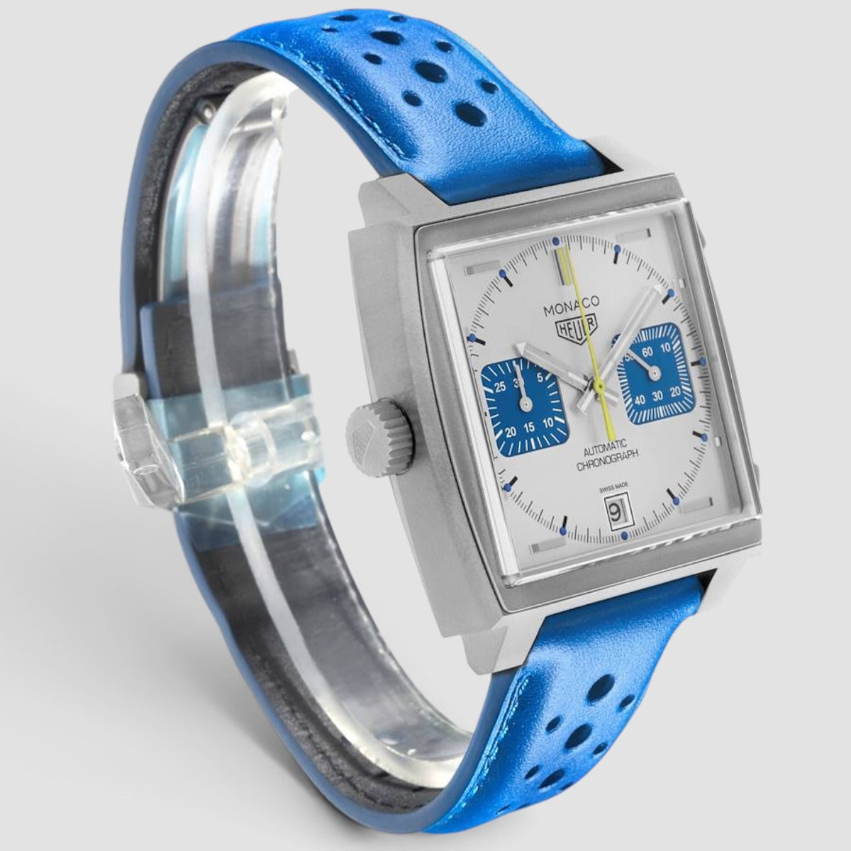 Monaco French Racing Silver Dial Titanium Chronograph