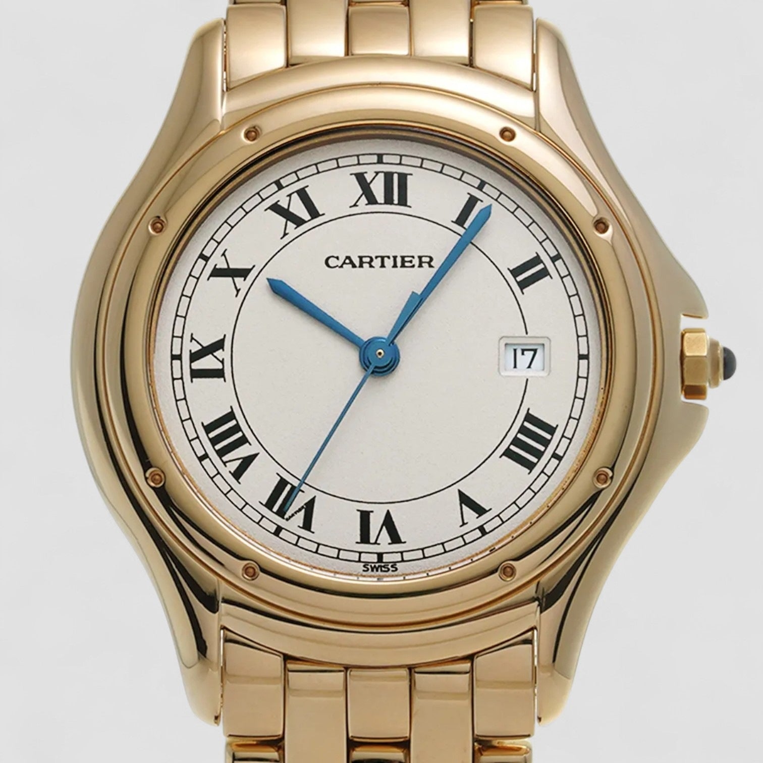 Cougar Yellow Gold Silver Dial Quartz Mens Watch