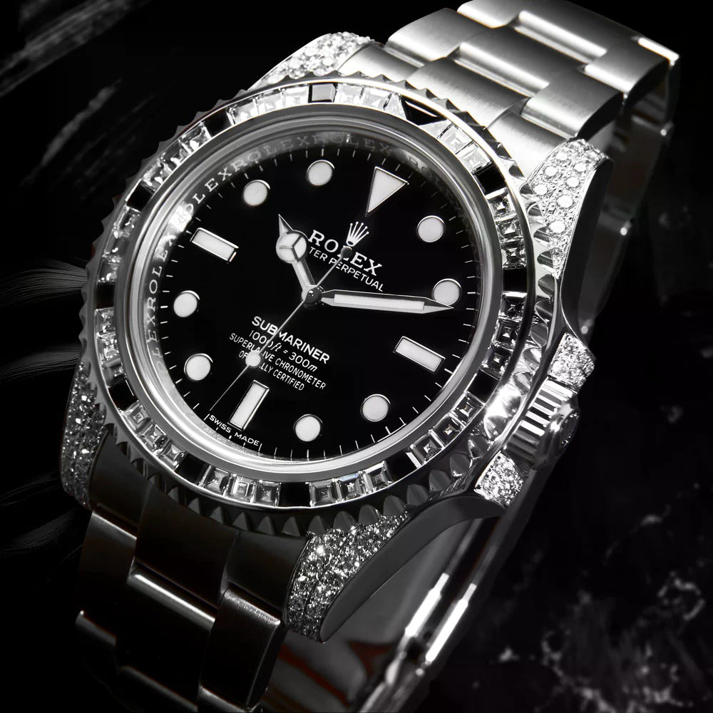 Submariner 41 mm – Oystersteel – Oyster – Custom Diamond-Set with 'Tuxedo' Bezel Iced Out