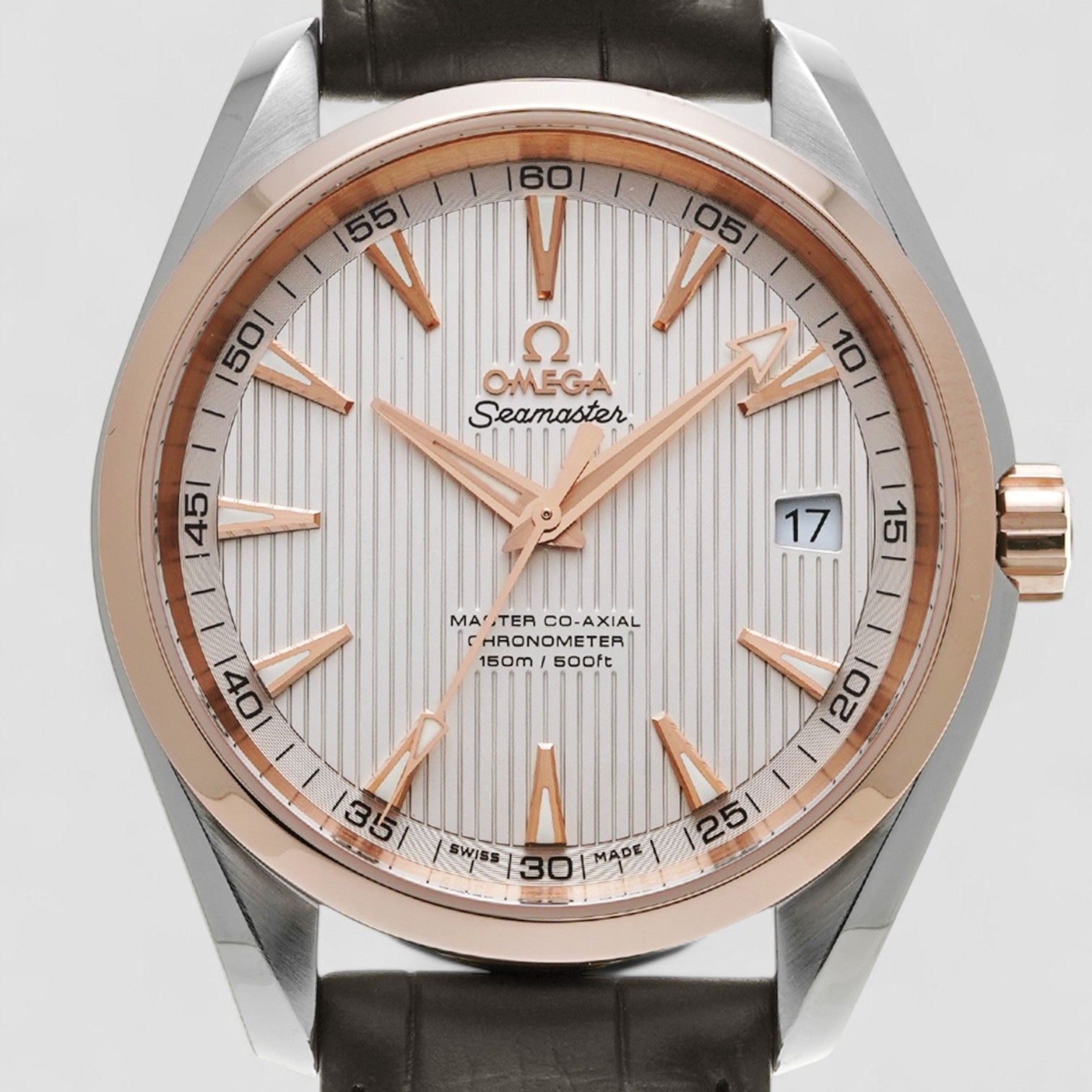 Seamaster Aqua Terra Steel Rose Gold Mens Watch