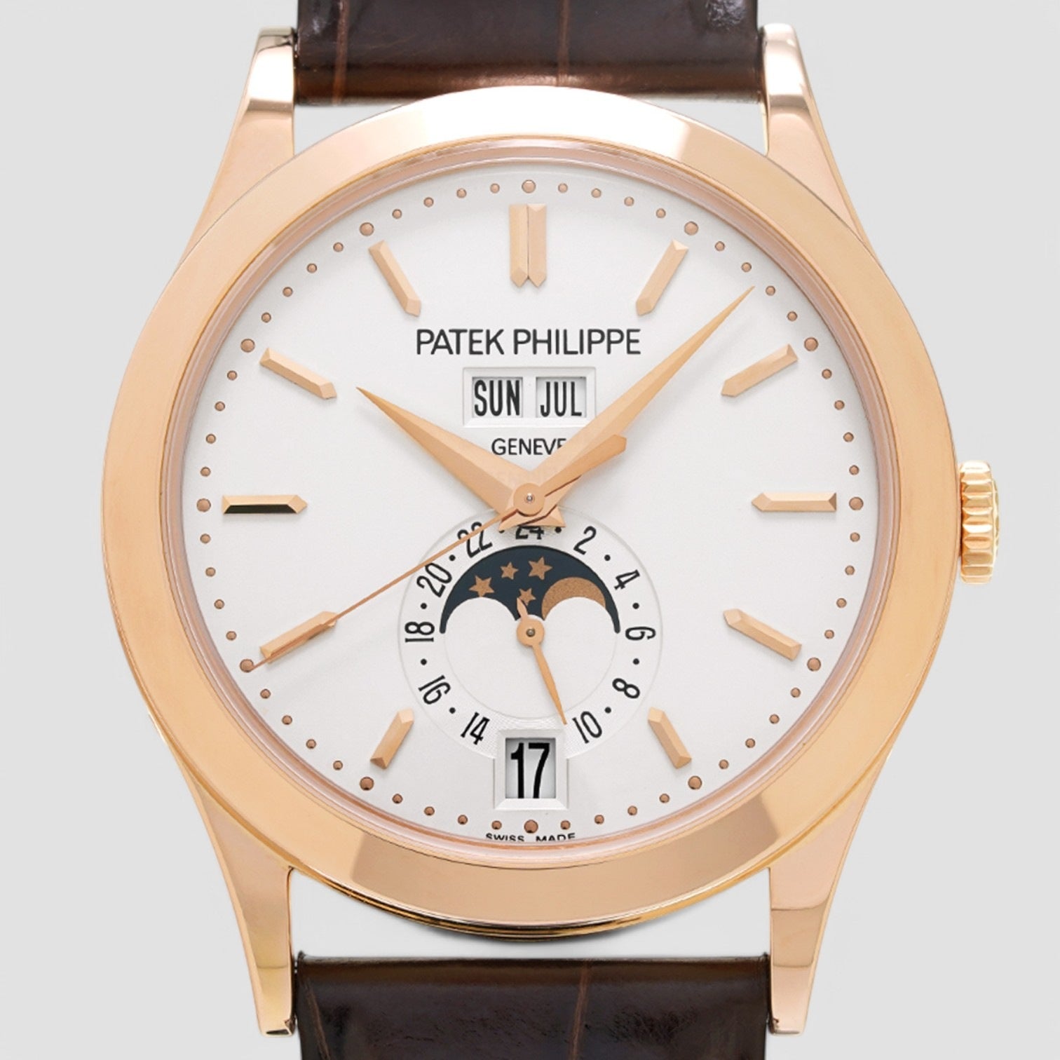 Annual Calendar Rose Gold Silver Dial 2020