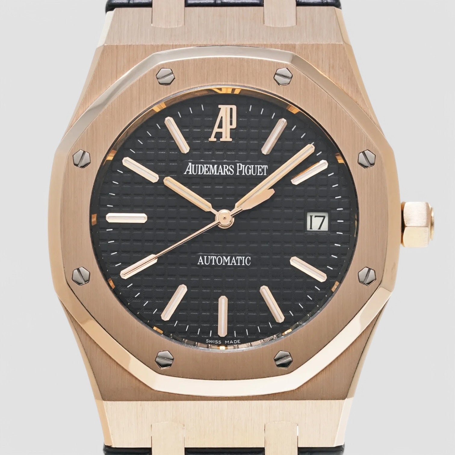 Royal Oak Jumbo Black Dial 18K Rose Gold