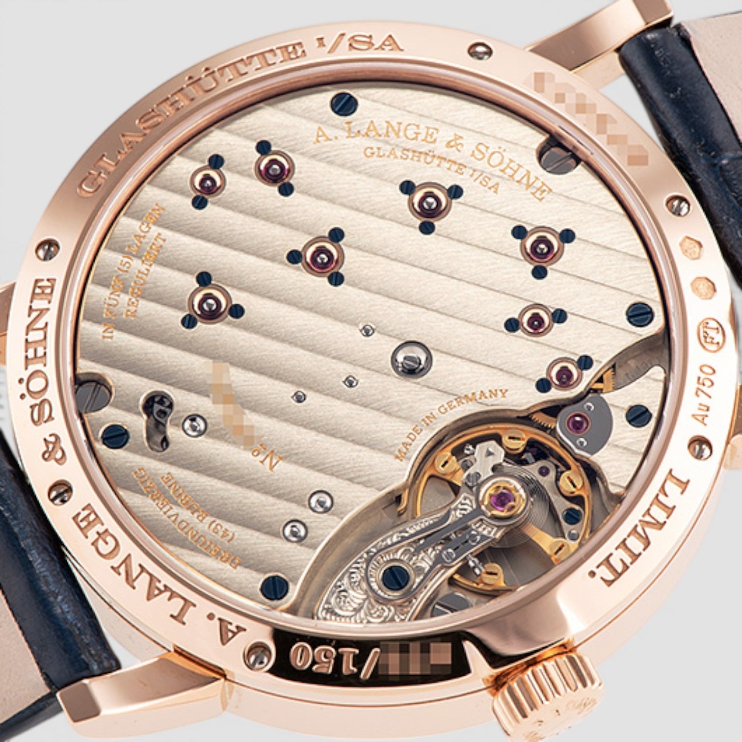 Little Lange 1 Pink Rose Gold 36.8mm Blue Dial