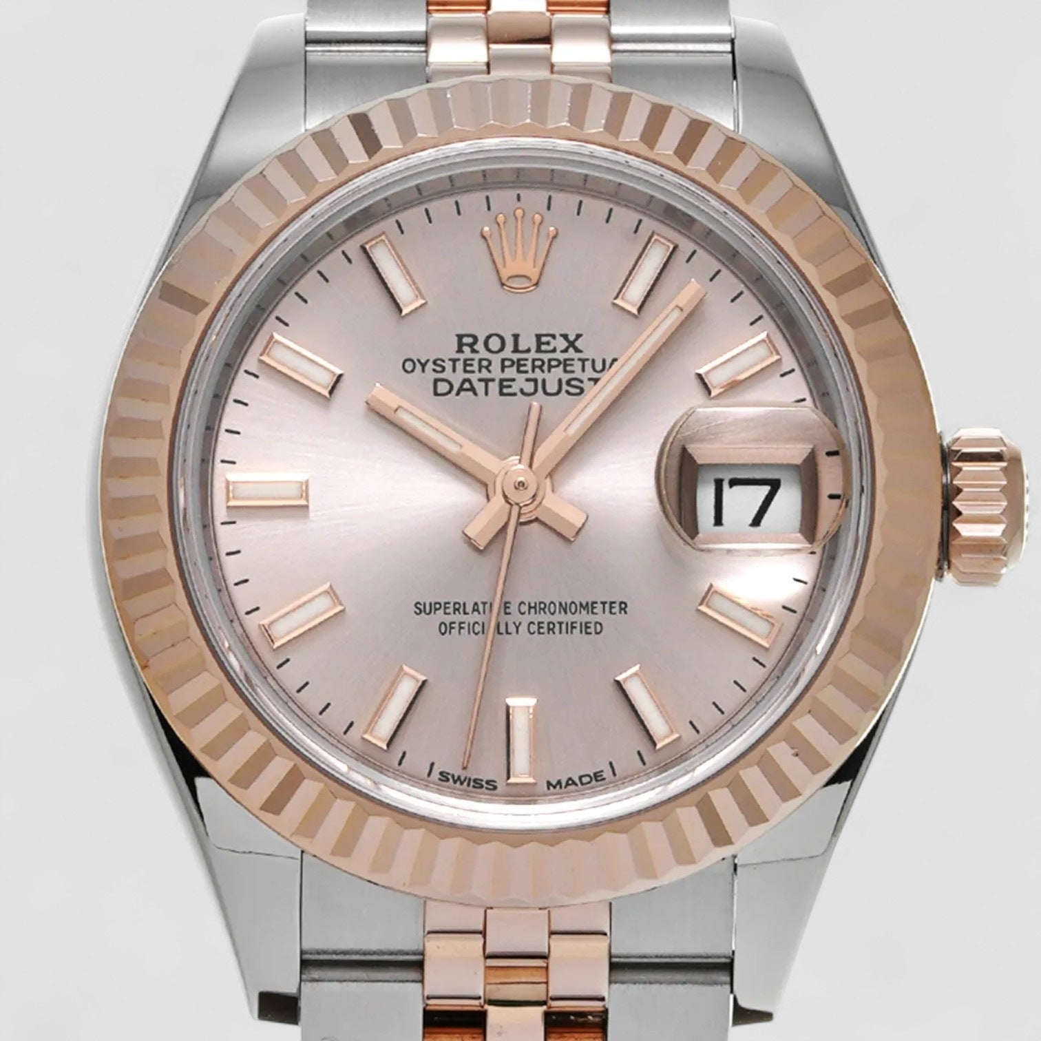 Lady-Datejust 28 Rolesor Rose Fluted / Jubilee / Sundust 28mm