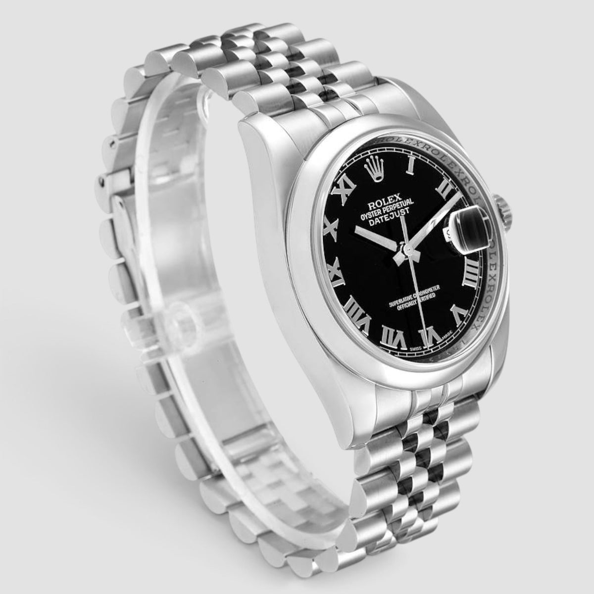 Datejust 36 Black Roman Dial Jubilee