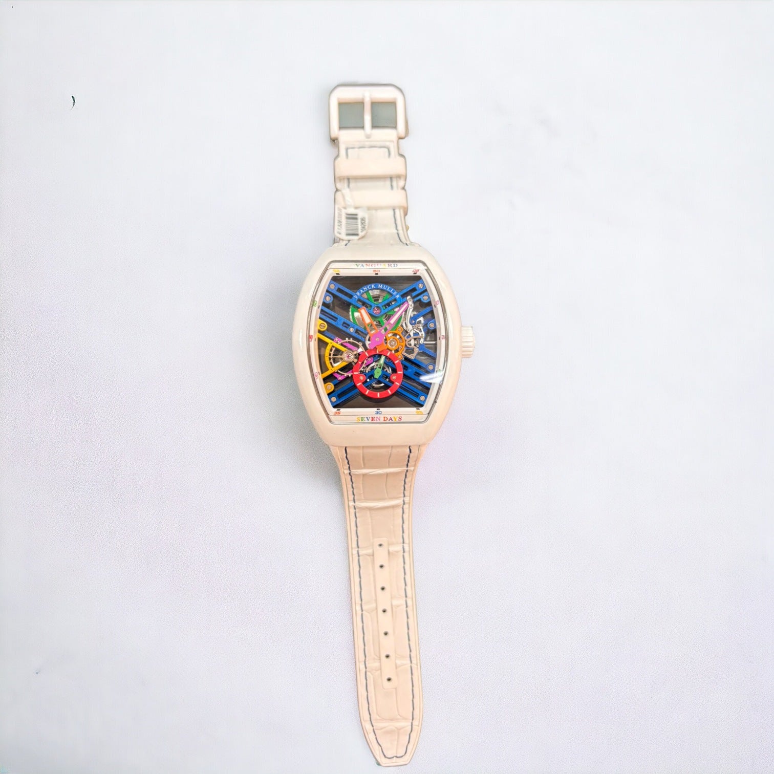 Vanguard Seven Days Skeleton Color Dream White Rubber/Leather Strap