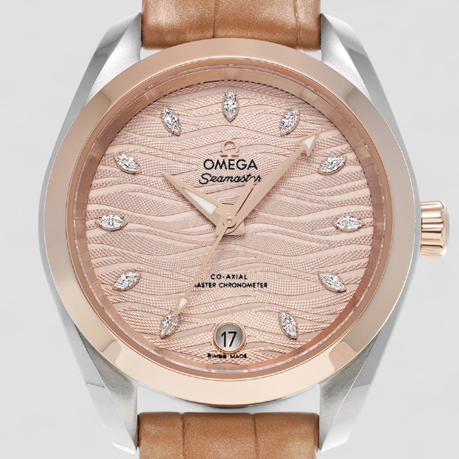 Aqua Terra Automatic Chronometer Diamond Grey Dial Ladies Watch