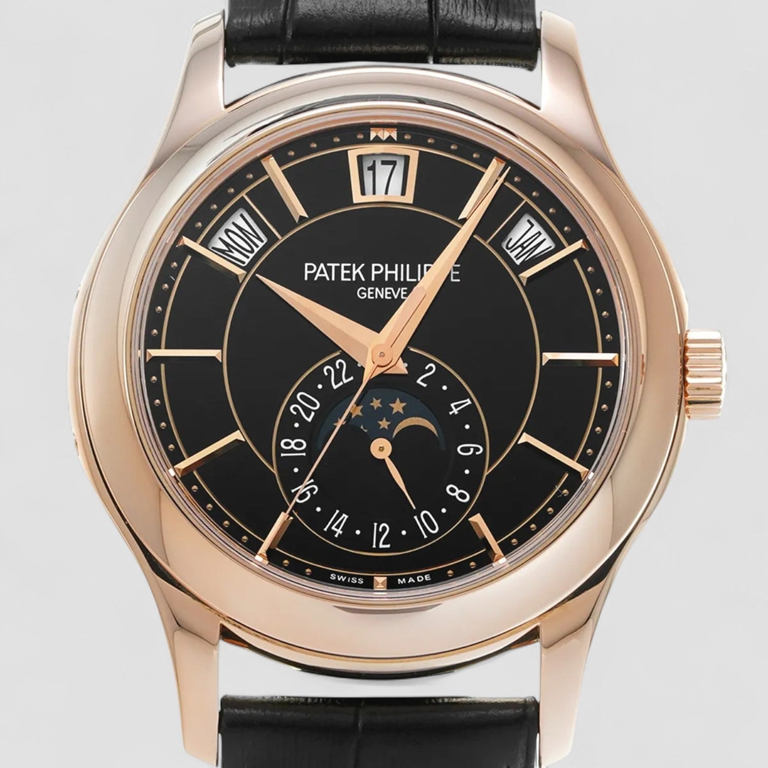 Annual Calendar Black Dial 18K Rose Gold
