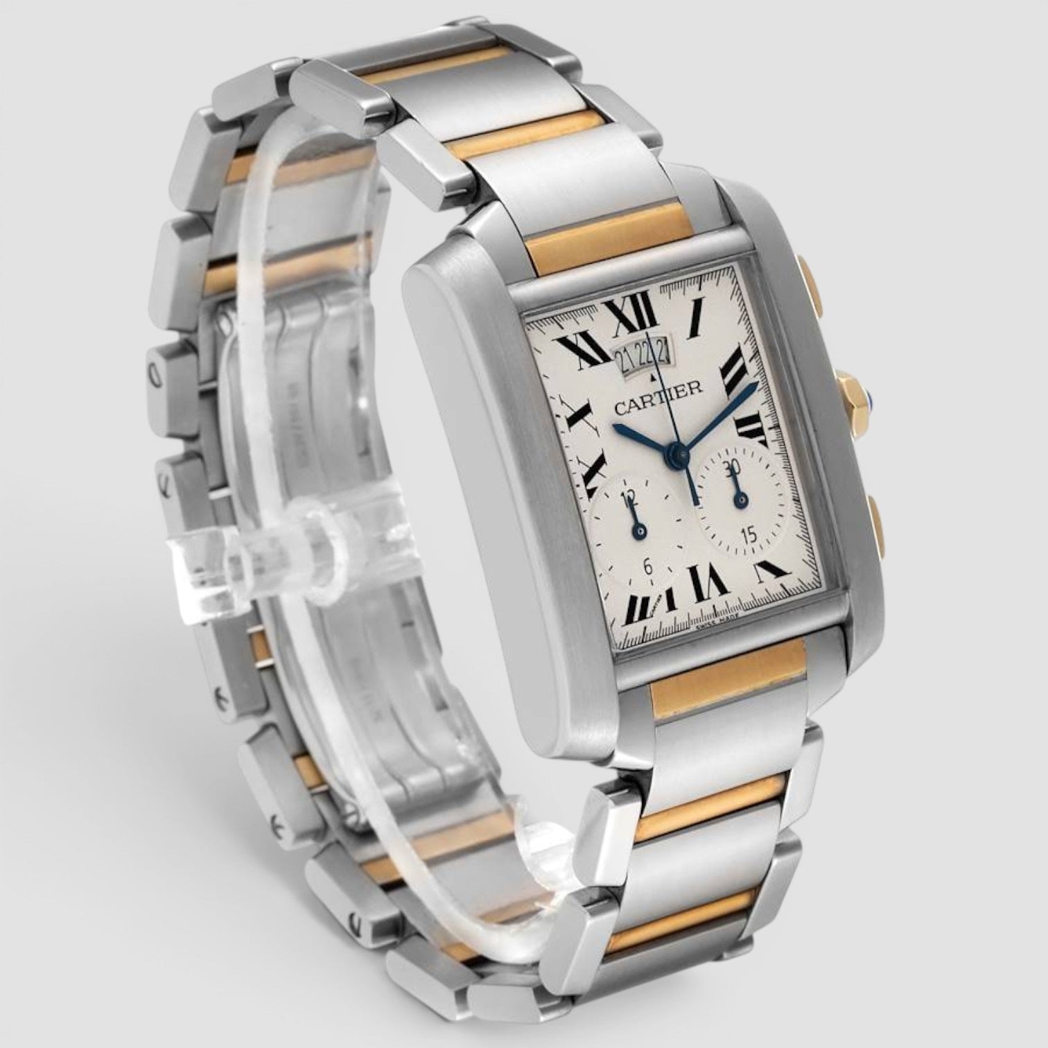 Tank Francaise Steel Yellow Gold Chronograph Mens Watch