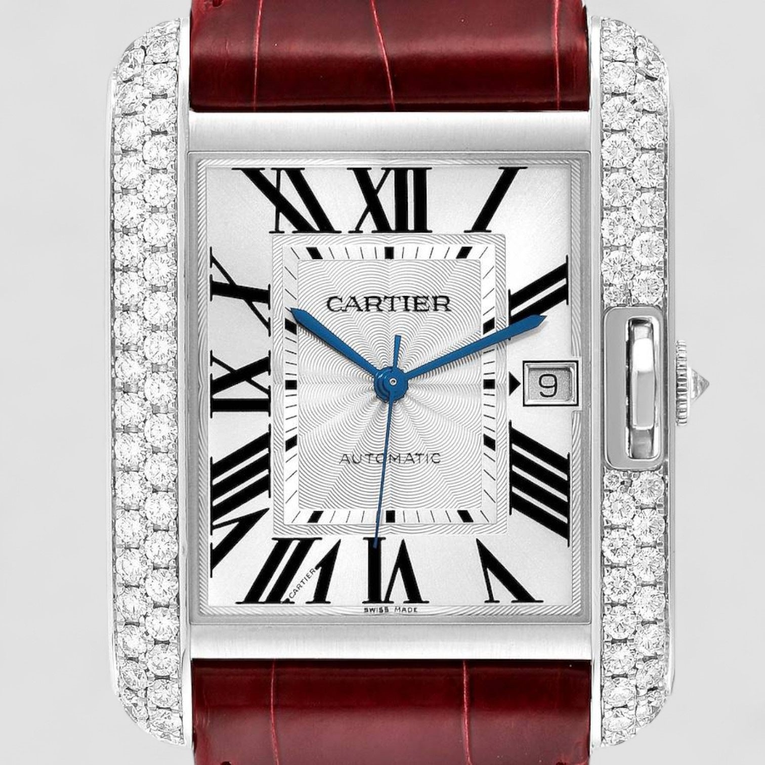 Tank Anglaise XL White Gold Diamond Mens Watch