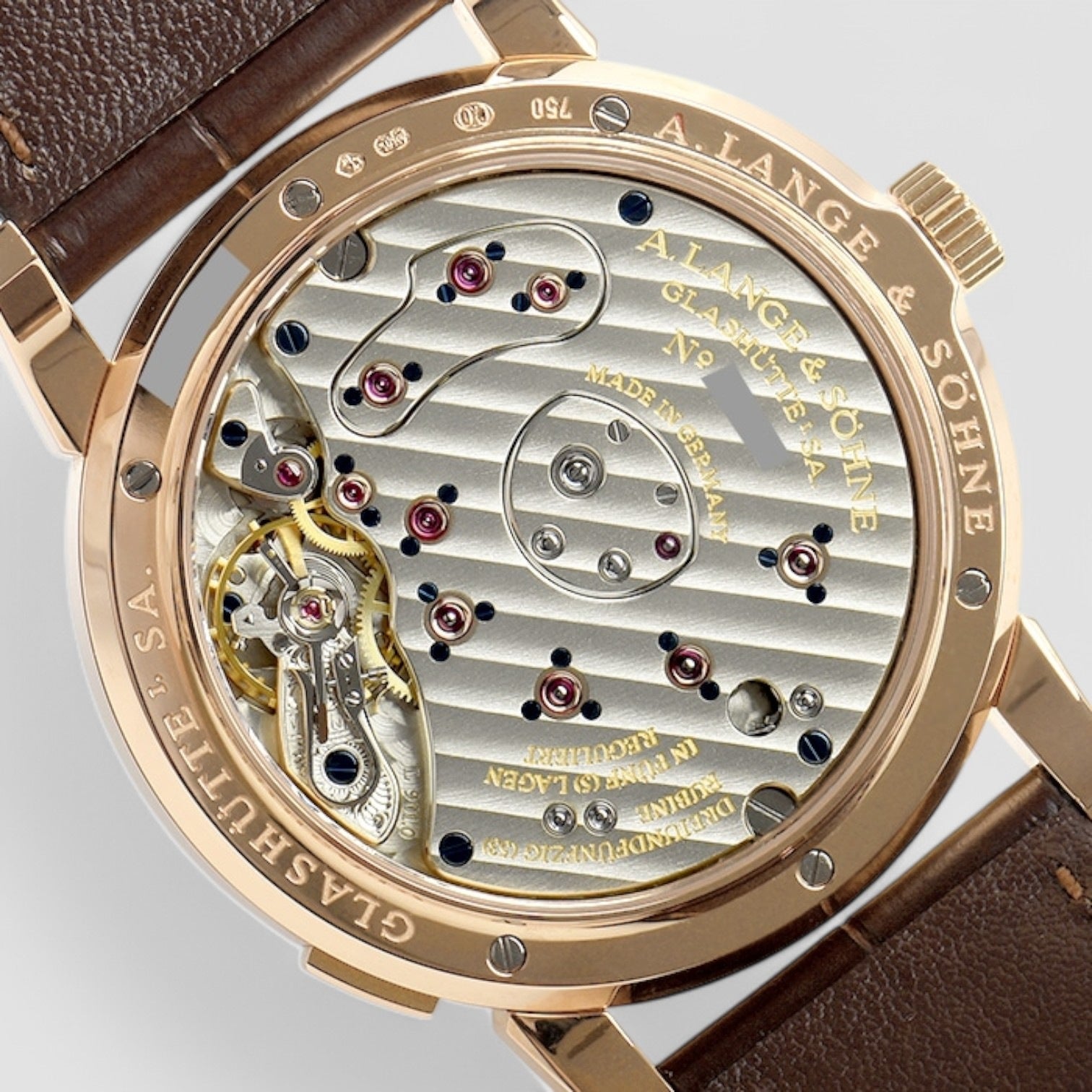 Lange 1 Grey Dial 18K Rose Gold 38.5MM